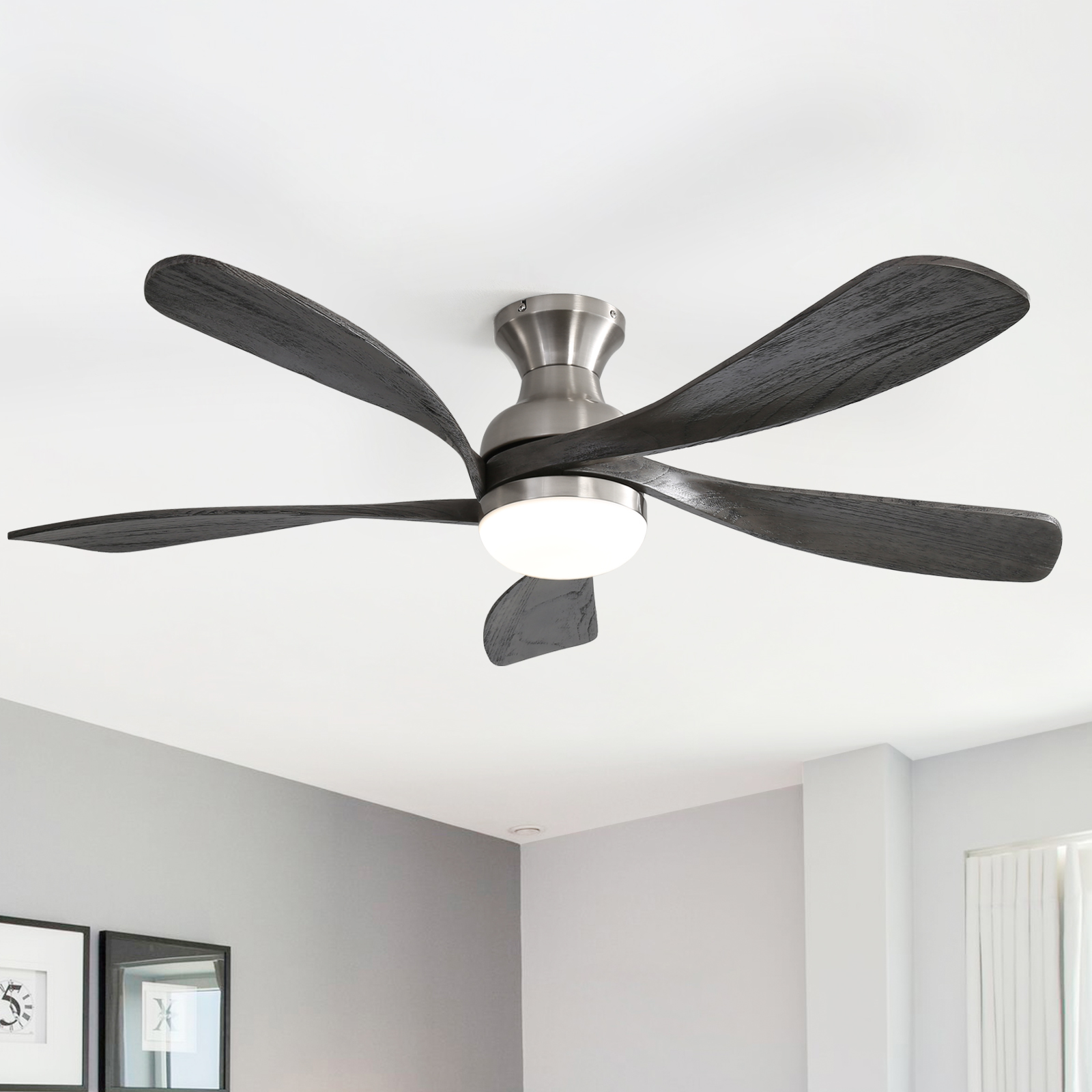 Sofucor 52 in Modern Ceiling Fan with LED Light and Remote (Black, 52 in) 5i6kl - Image 3