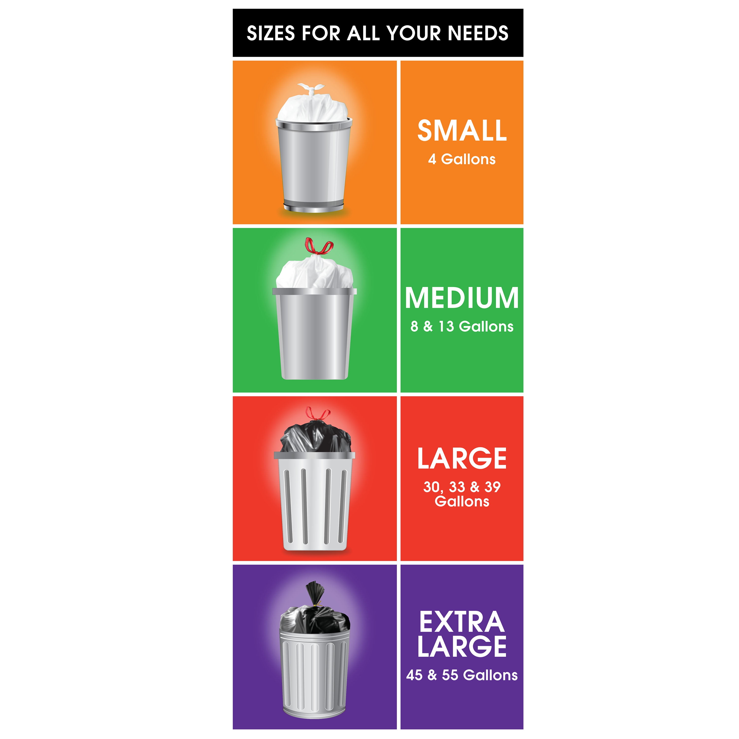 Great Value Medium Trash Drawstring Bags (White, 8 Gallon, 40 Count) npnk2