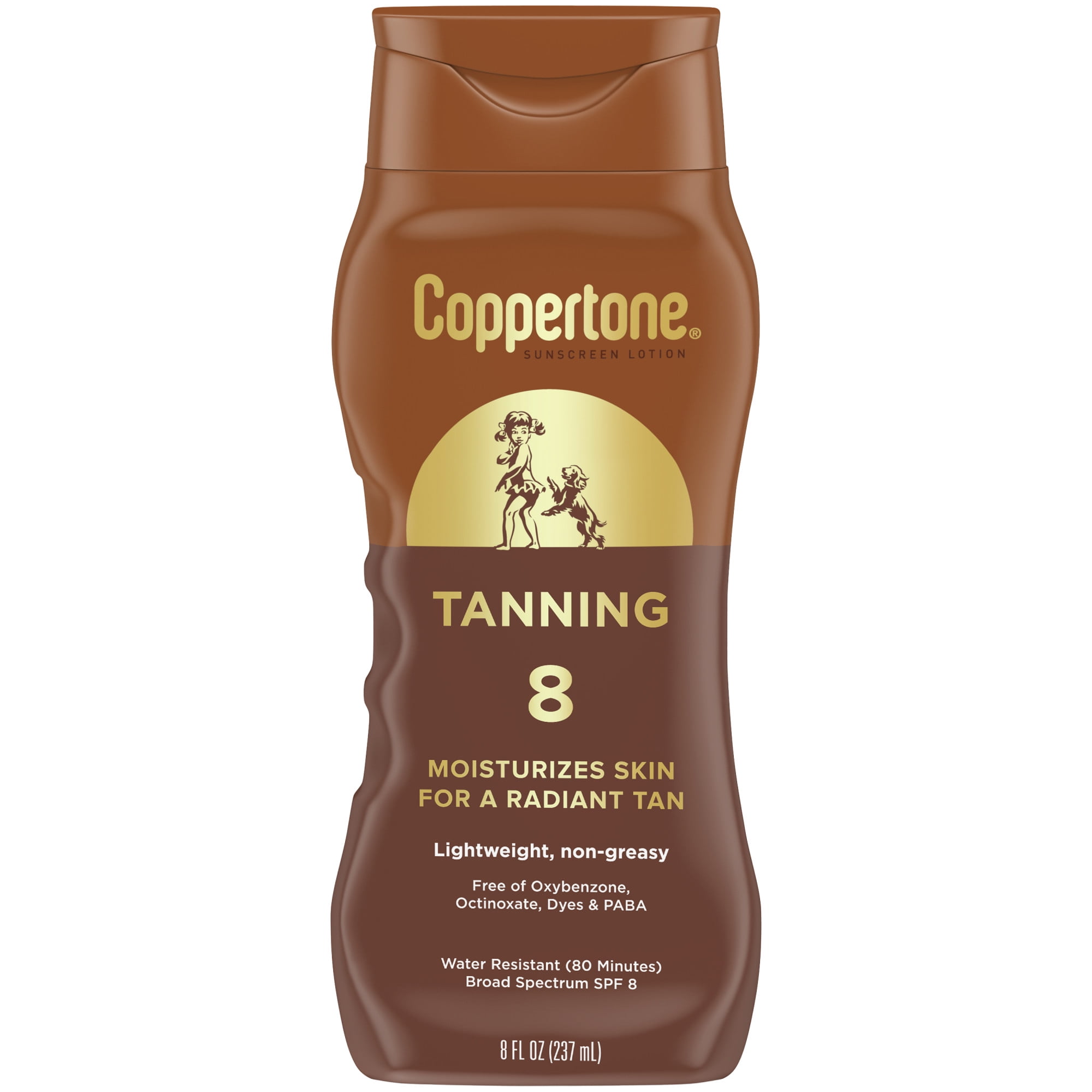 Coppertone Tanning Sunscreen Lotion, Broad Spectrum SPF 8, Lightweight Moisturizing Formula (3 Pack, 8 fl oz) bieaj