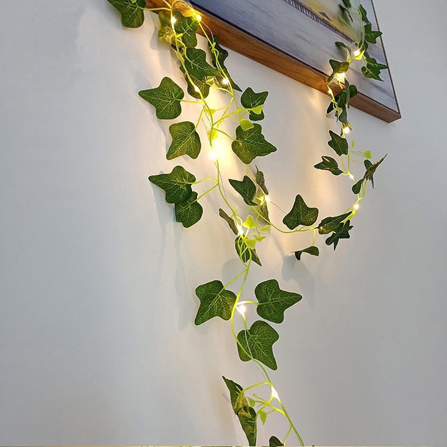 Bincy Solar Ivy String Lights Outdoor Artificial Maple Leaf Vine Garland (50 LED, 16 ft) 8n9hx