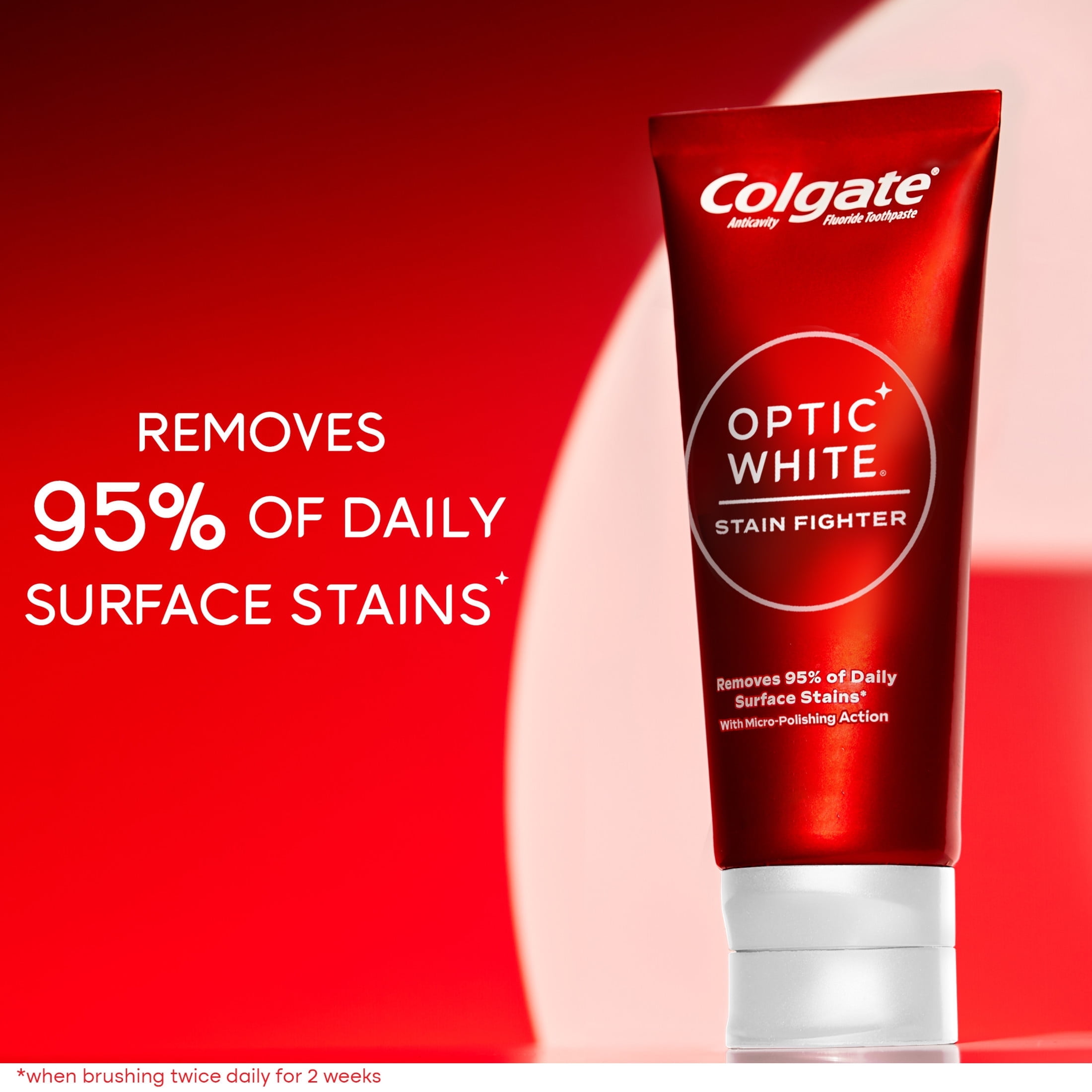 Colgate Optic White Stain Fighter Whitening Toothpaste, Clean Mint (White, 3 Pack of 6 oz) rmawf