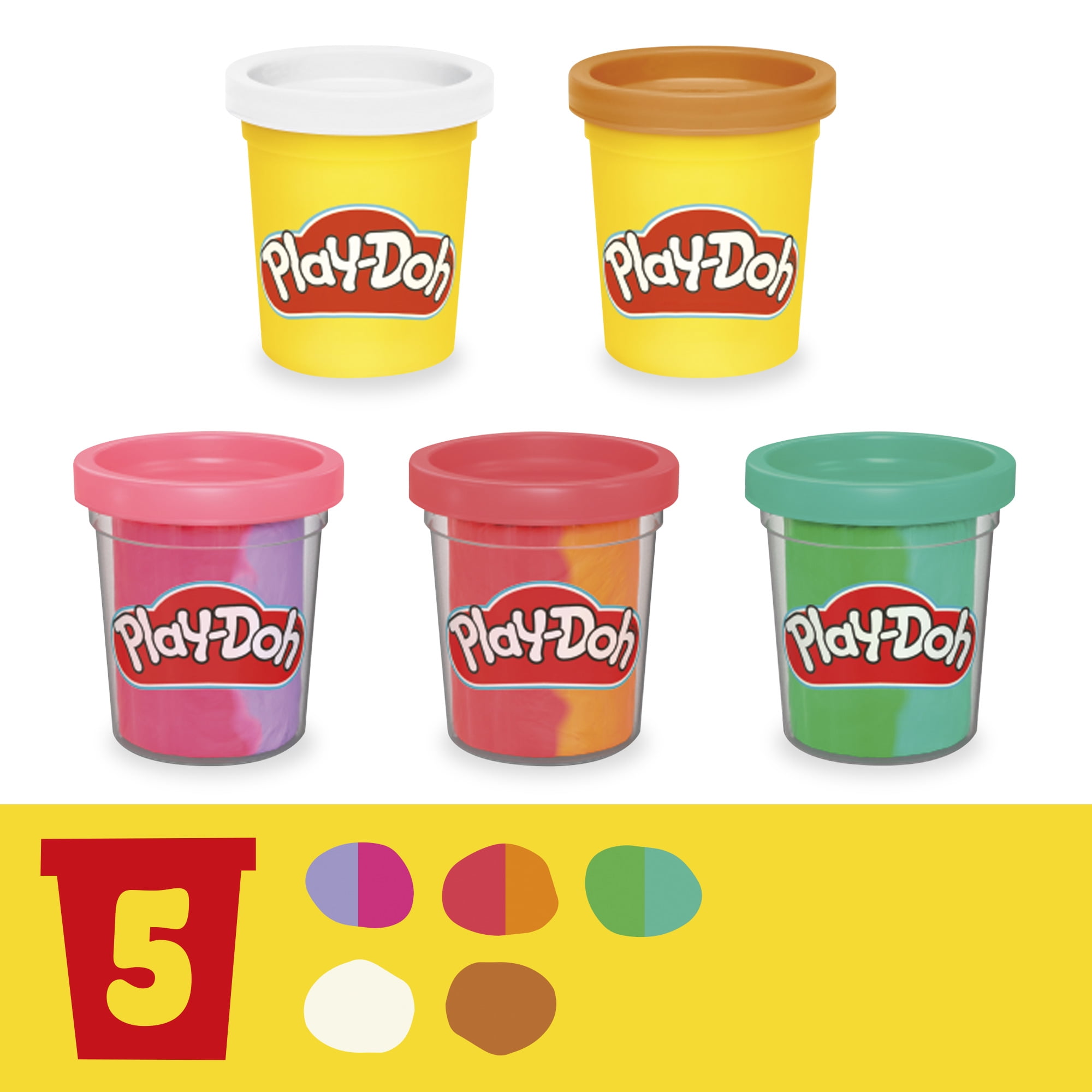 Play-Doh Rainbow Swirl Ice Cream Playset with Pretend Kitchen Accessories (Multi-Color, 10 oz Total) 93xo5