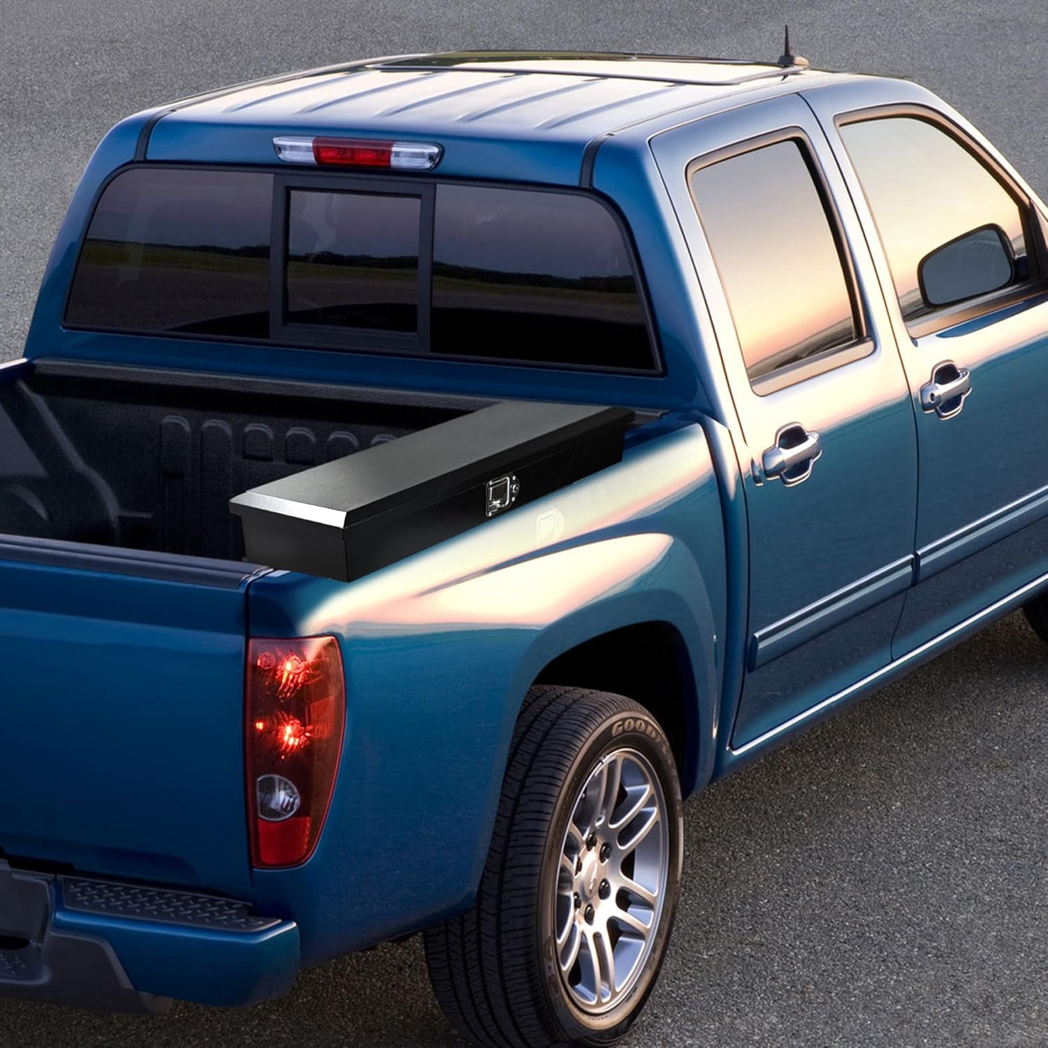 Vigorighter Steel Side Mount Truck Tool Box, Heavy-Duty Pickup Rail Storage with Lock and Keys (Black, 36 in x 12 in x 12.5 in) gq2nt