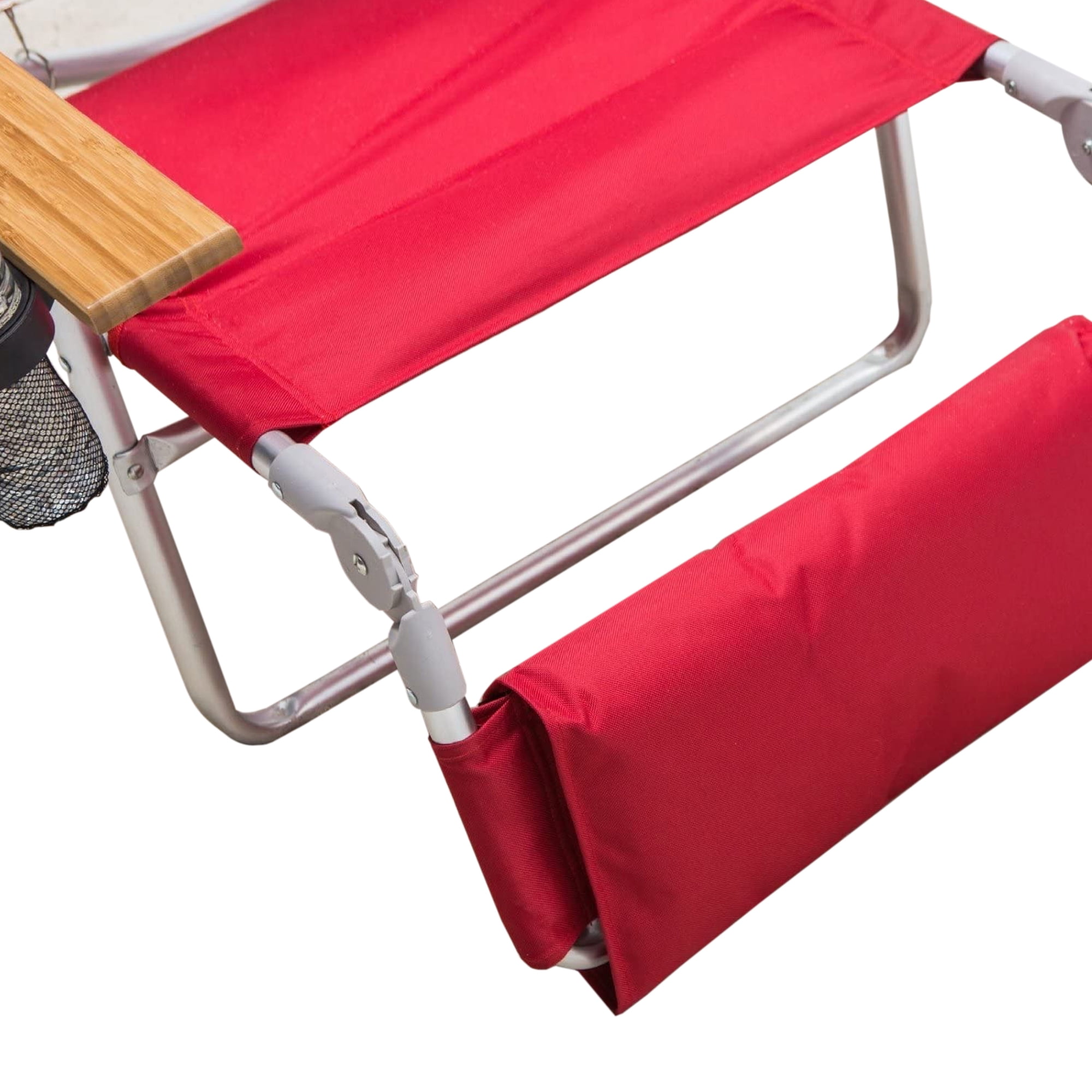 Ostrich Deluxe 3N1 Padded Sports Chair with Footrest, Heavy-Duty Folding Beach Lounger (Red, 2 Pack) 0dovd