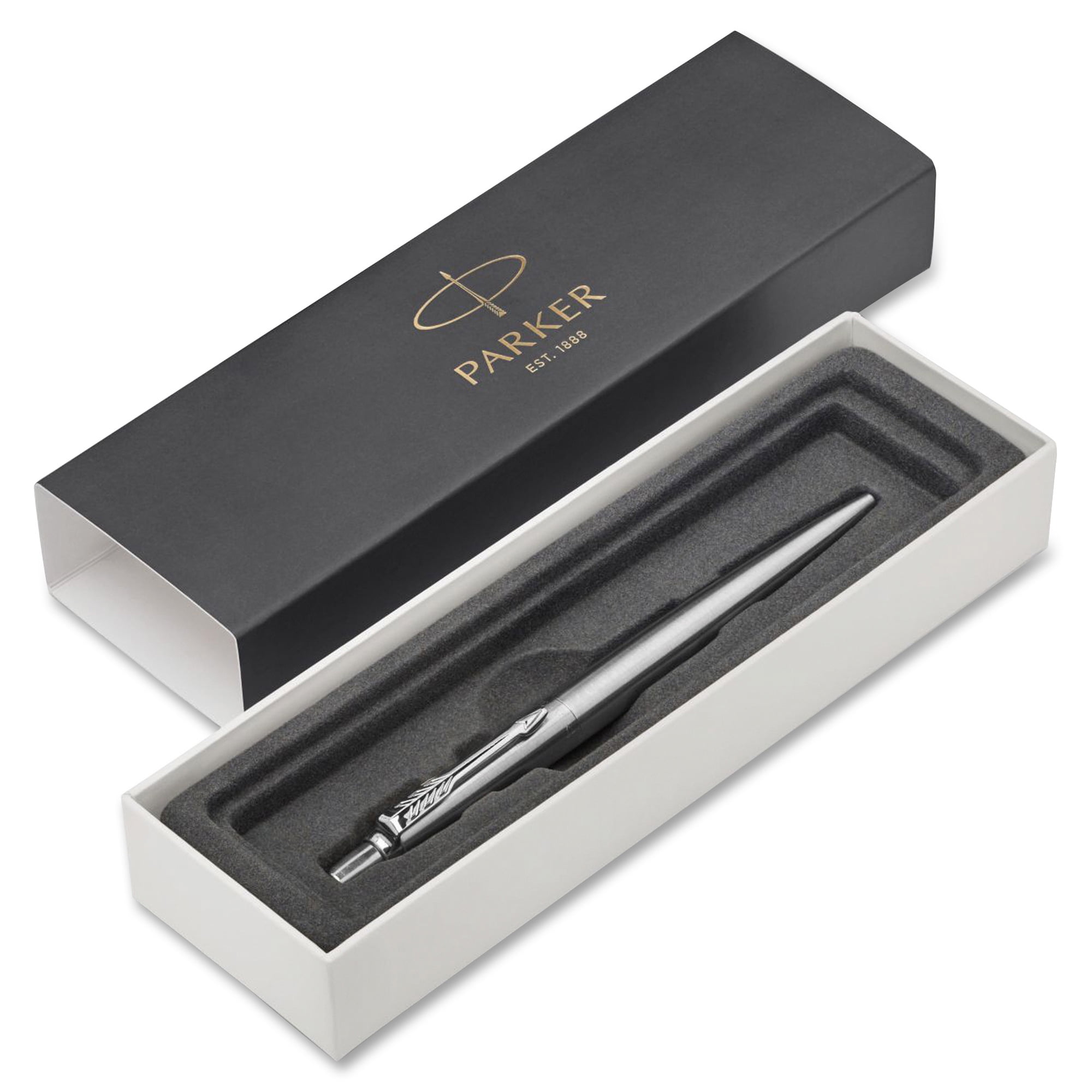 Parker Jotter Ballpoint Pen Stainless Steel Retractable Writing Instrument (Silver, 1 Count) a06j8
