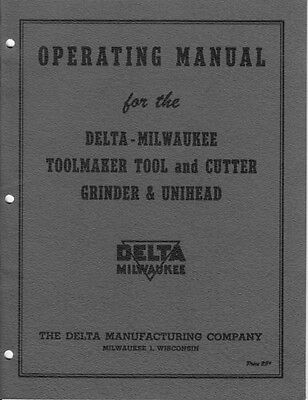 Everyinstructionmanual Delta Rockwell PM 1643 1645 Toolmaker Tool Cutter Grinder Unihead Manual (Reprint, 1 Pack) 0gud3