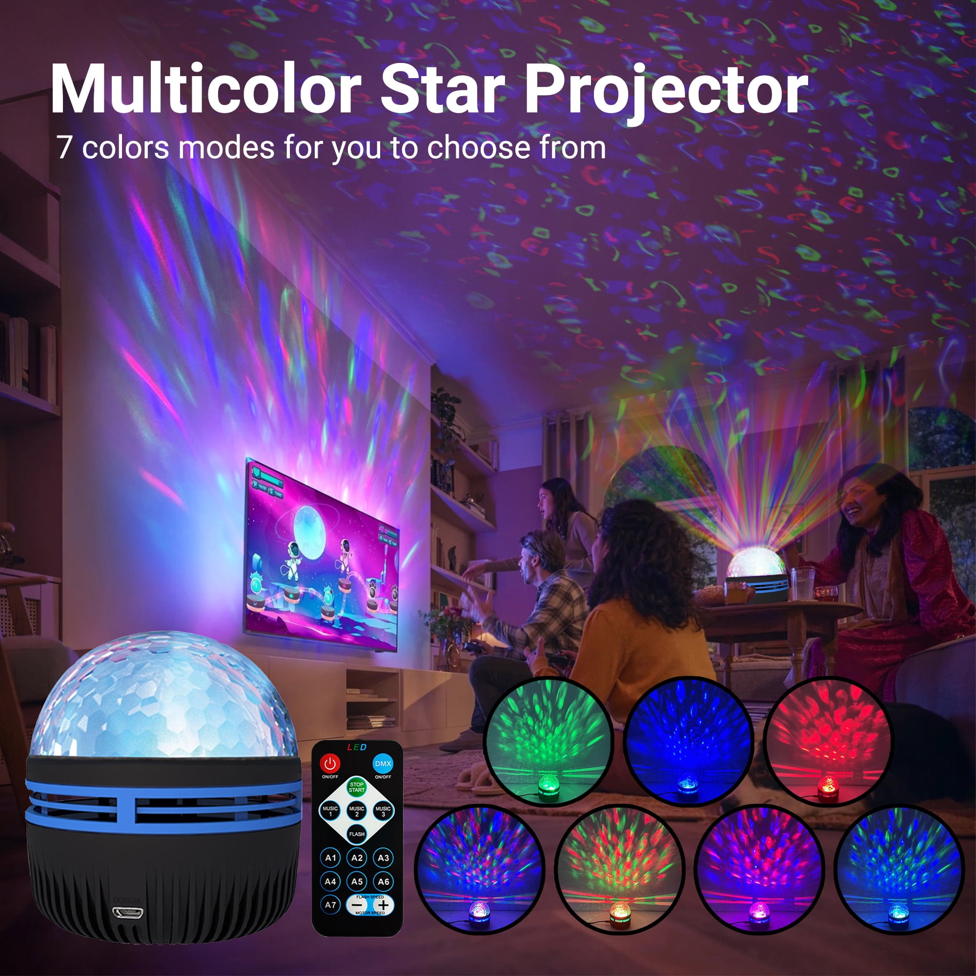 DAYBETTER Galaxy Star Projector, Remote and Voice Control Night Light for Bedroom Decor (Blue, 1 Pack) ifvfo