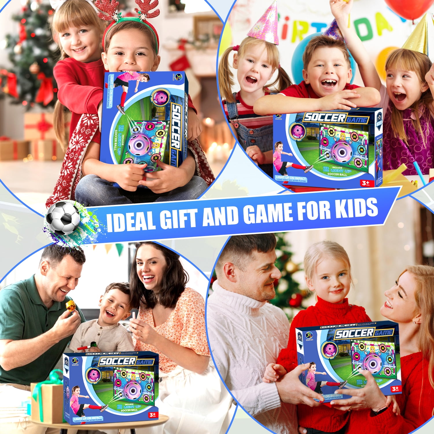 UUSUOO Soccer Toss Game Set for Kids, Indoor and Outdoor Interactive Sports Activity with 2 Balls and 1 Flannel Target (One Size) ogwms