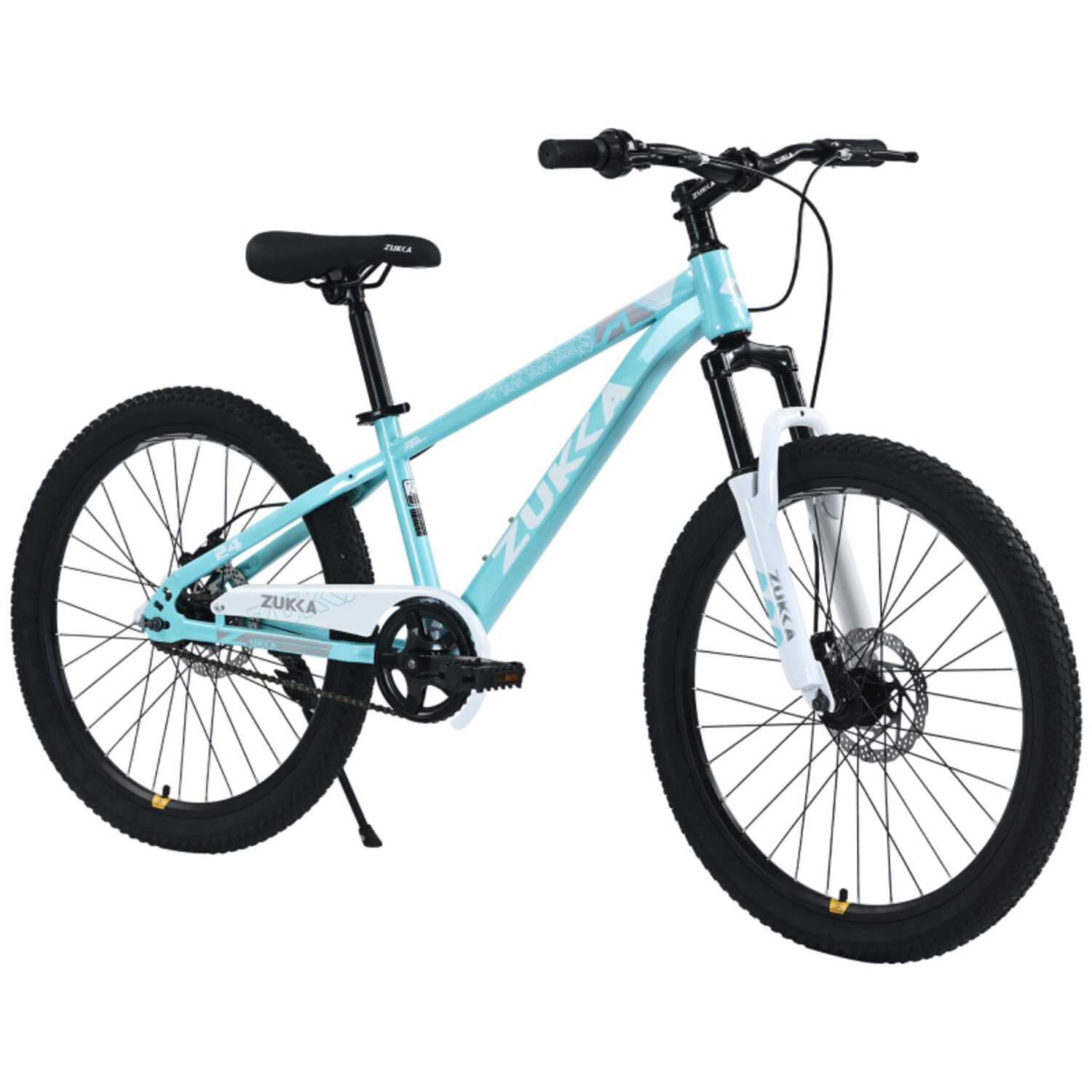 Generic 24-inch Mountain Bike for Kids, Durable Steel Frame with Dual Disc Brakes (Multi-Color, 24 in) ais5r