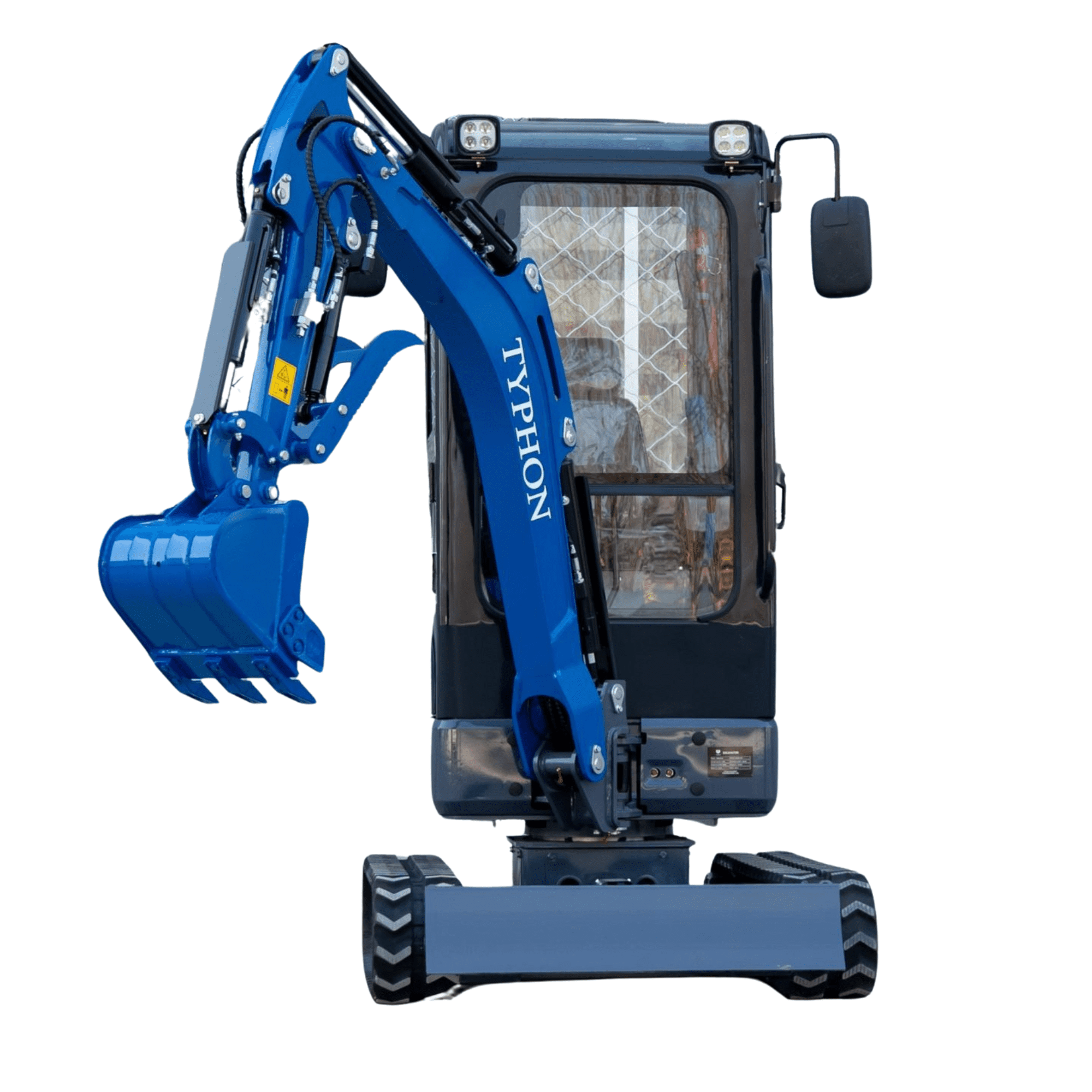 TYPHON Terror XIX Prestige Mini Excavator, Kubota D902 Engine, Retractable Tracks, A/C Cabin (Blue, 4200 lb) z1gue