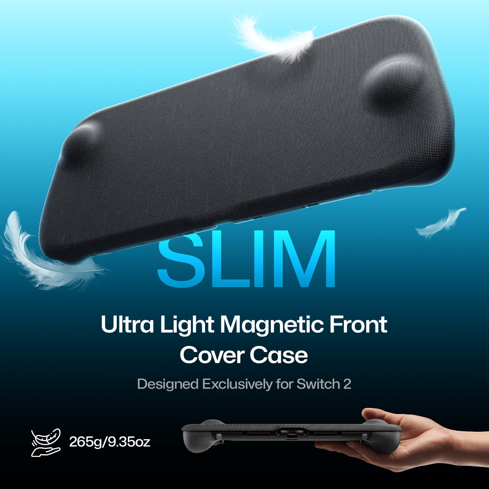 JSAUX Protective Case for Switch 2 with Magnetic Cover and Adjustable Stand (Black, 1 Pack) hetdr