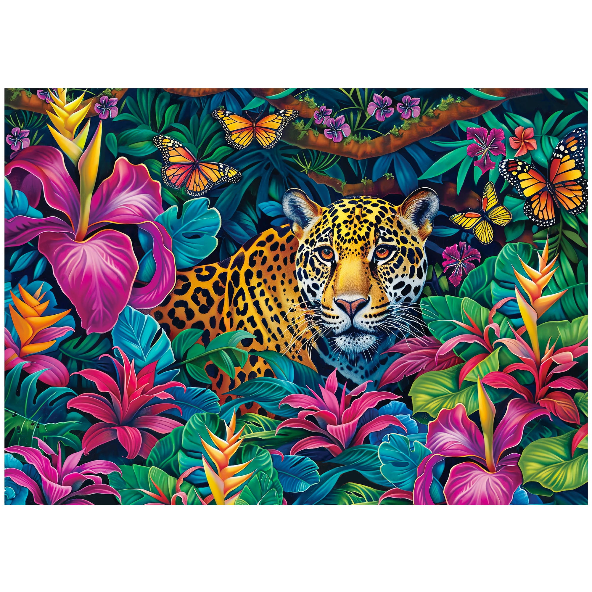 BenBen Jigsaw Puzzle for Adults, Leopard in the Jungle Theme, Premium Thick Cardboard (1000 Pieces, 27.5 x 19.7 in) bk828