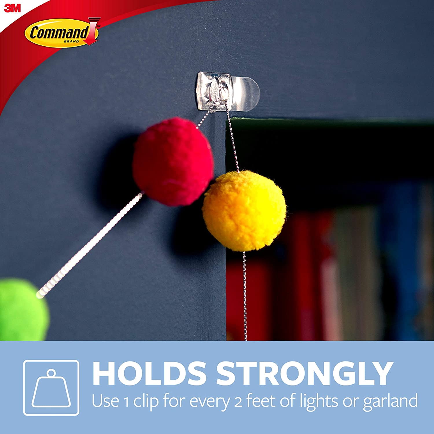 3M Command Small Decorating Clips, Damage-Free Hanging Hooks for String Lights (Clear, 160-Count) 1my4f