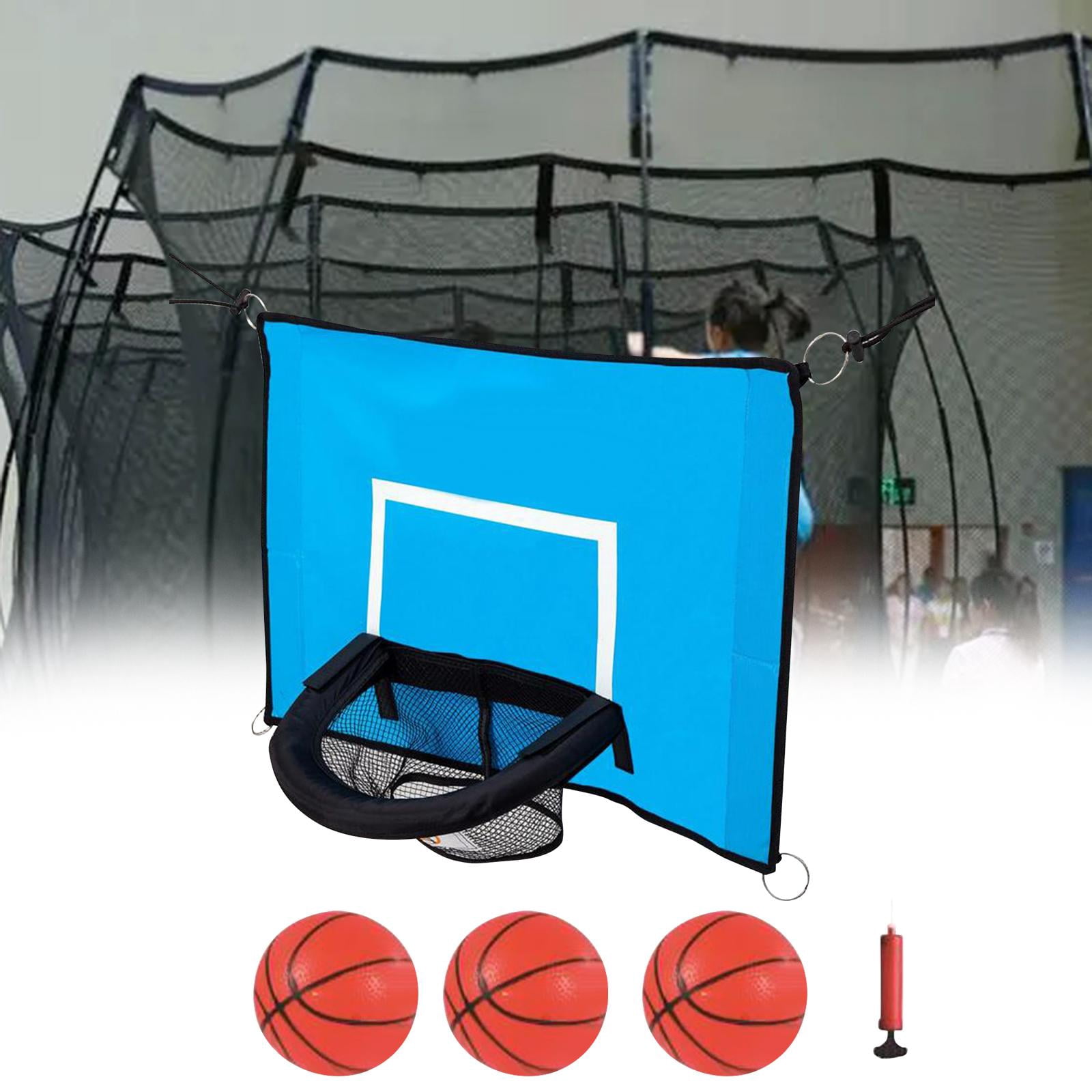 DimyFew Trampoline Basketball Hoop Set with 3 Mini Balls and Pump (Blue, 17.7 in x 13.8 in) mw7or