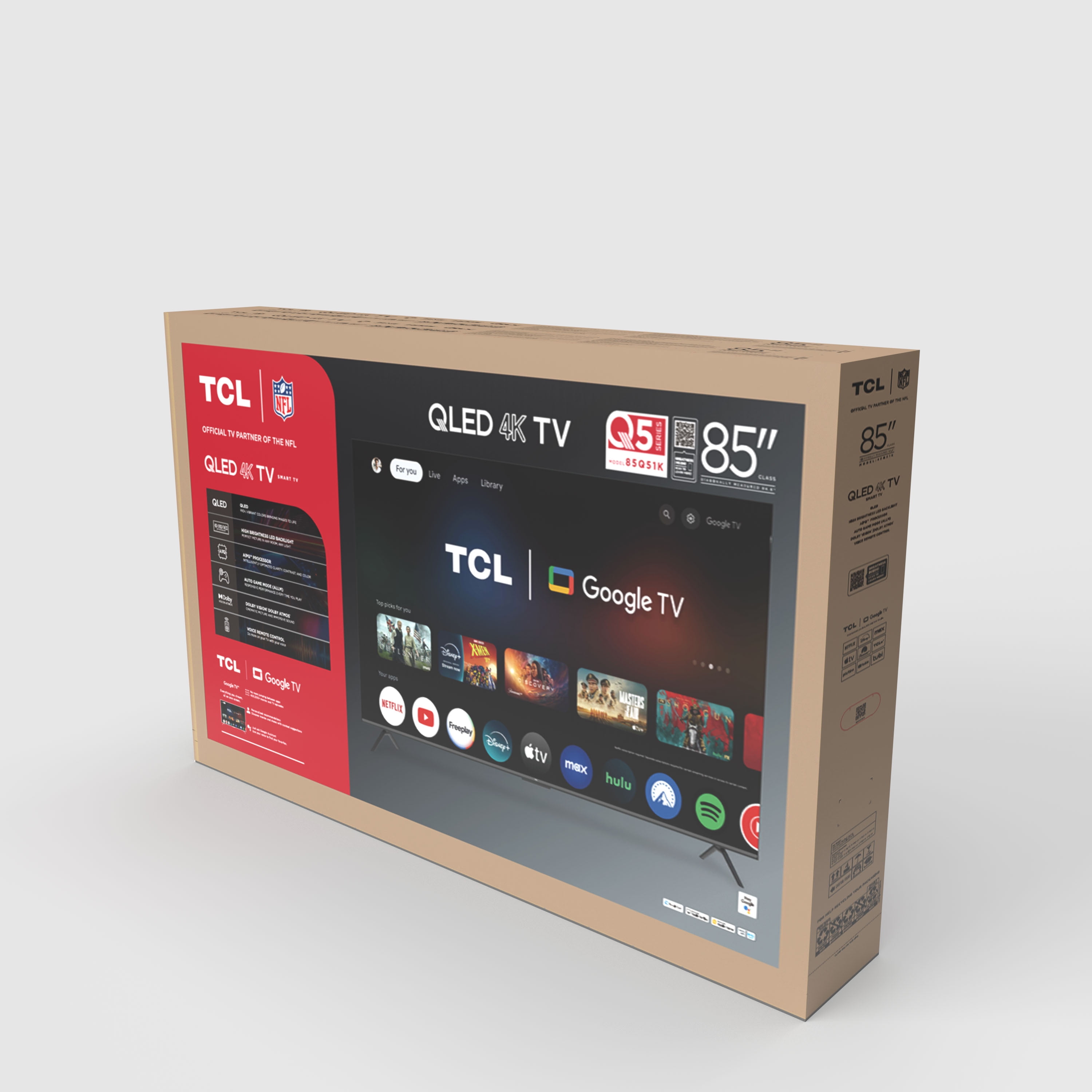 TCL 85-inch Q Series QLED 4K UHD HDR Smart Google TV (Black, 85 in) vd3vx