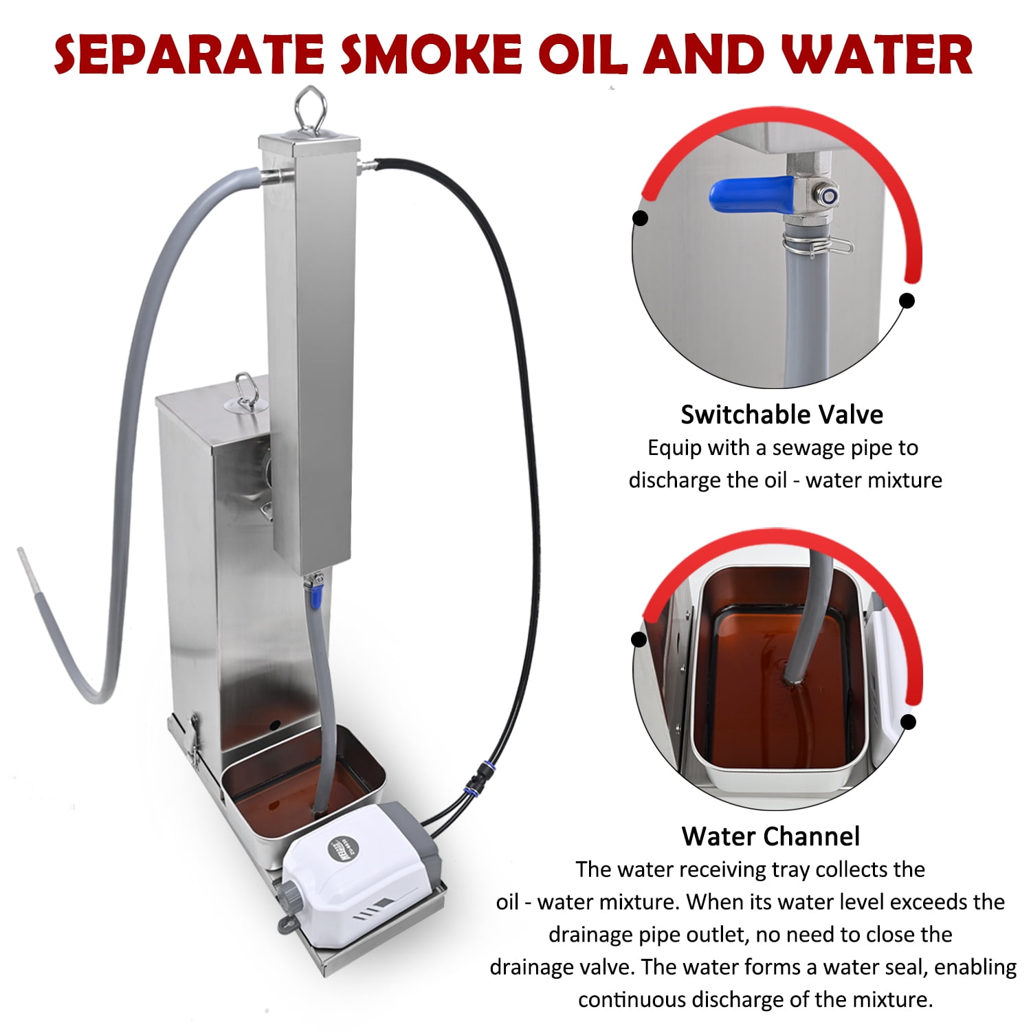 Supllueer Electric Cold Smoke Generator for BBQ Grilling and Smoking (Silver, 10 Liter Capacity) hlx36