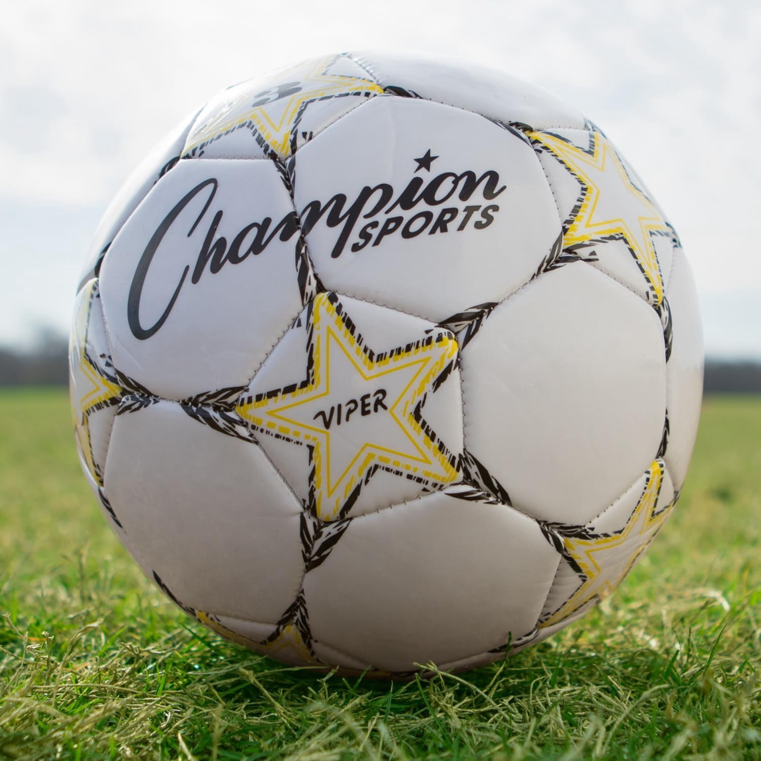Champion Sports Viper Soccer Ball (White, Size 4) viuc9