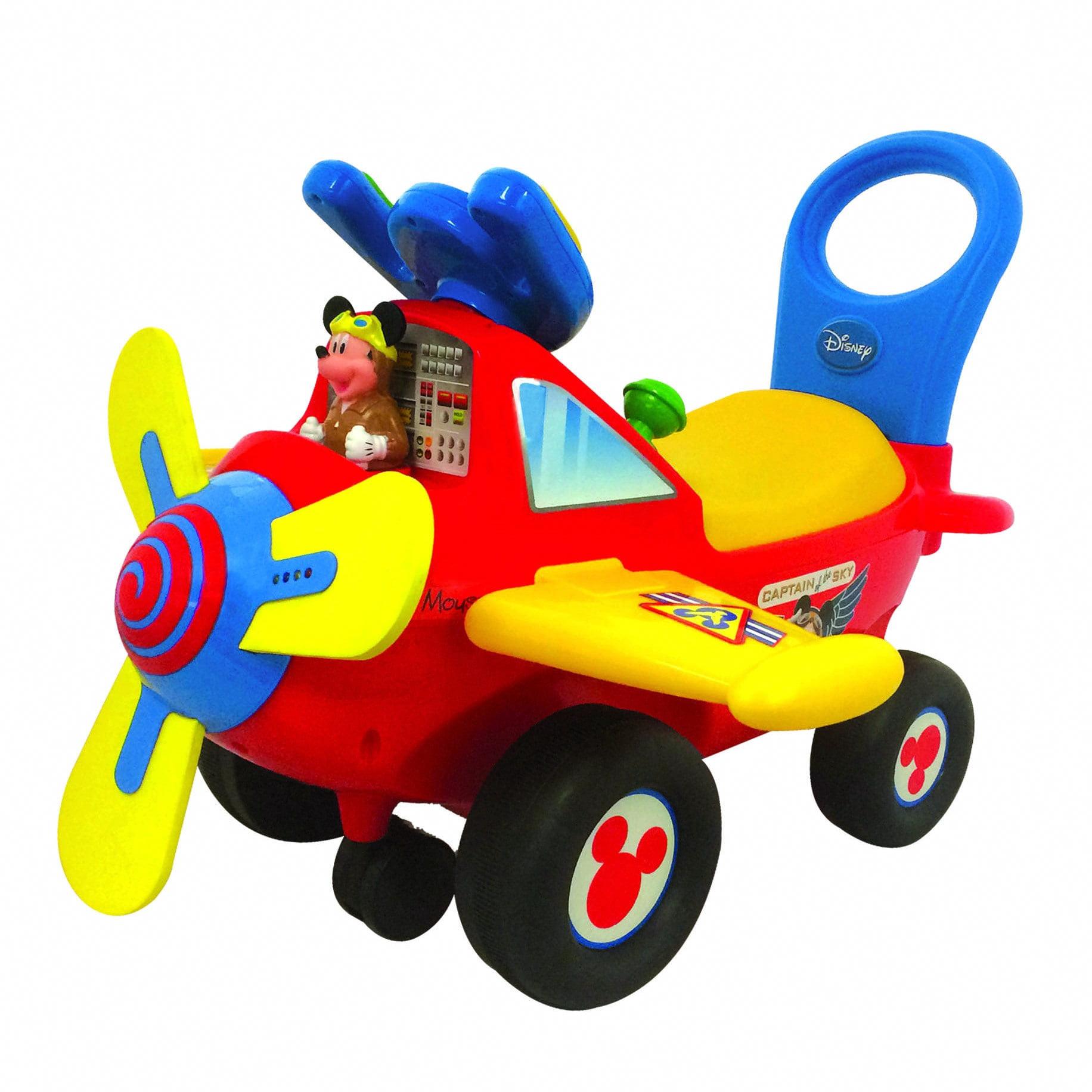 Kiddieland Disney Mickey Mouse Clubhouse Activity Ride-On Plane (Multi-Color, 21 in x 11 in x 18 in) 2e6uu