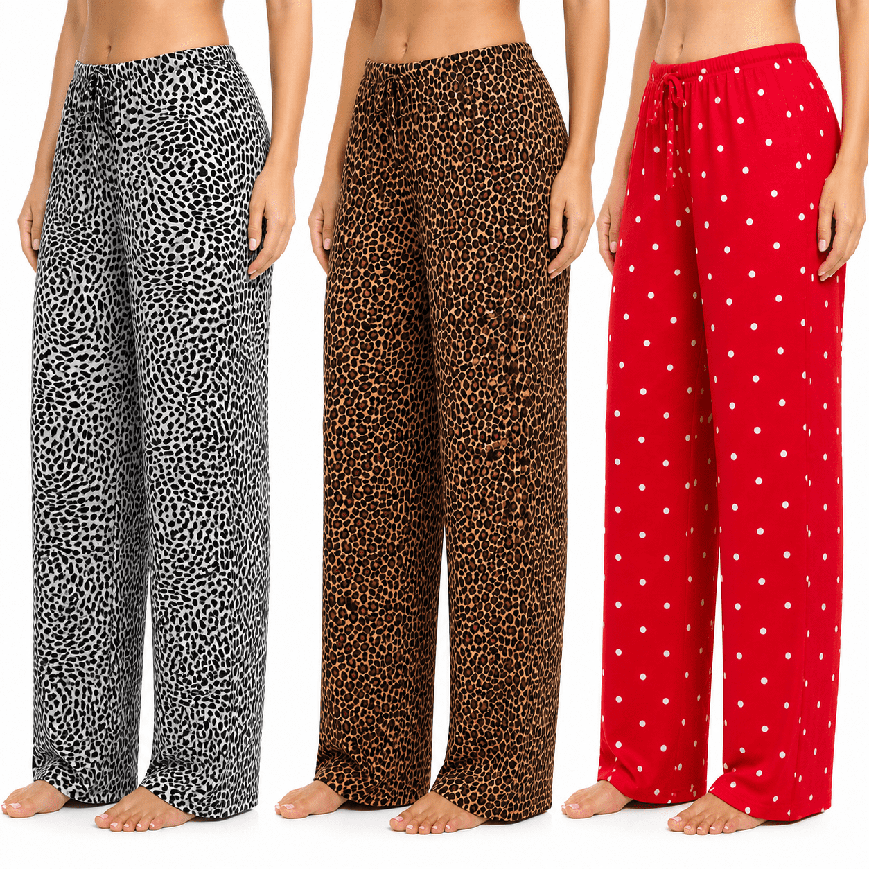 Daresay Women’s Lounge Pants 3-Pack, Soft Stretch Pajama Bottoms with Adjustable Drawstring Waist (Blue, S) l1i9e