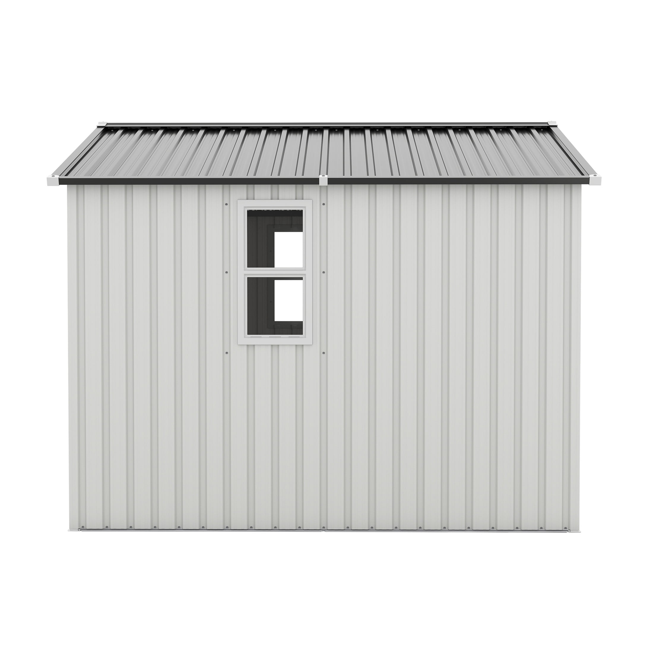 Noble House Outdoor Storage Shed with Daylight Windows and Lockable Doors (White, 8 ft x 8 ft) 4rb9c