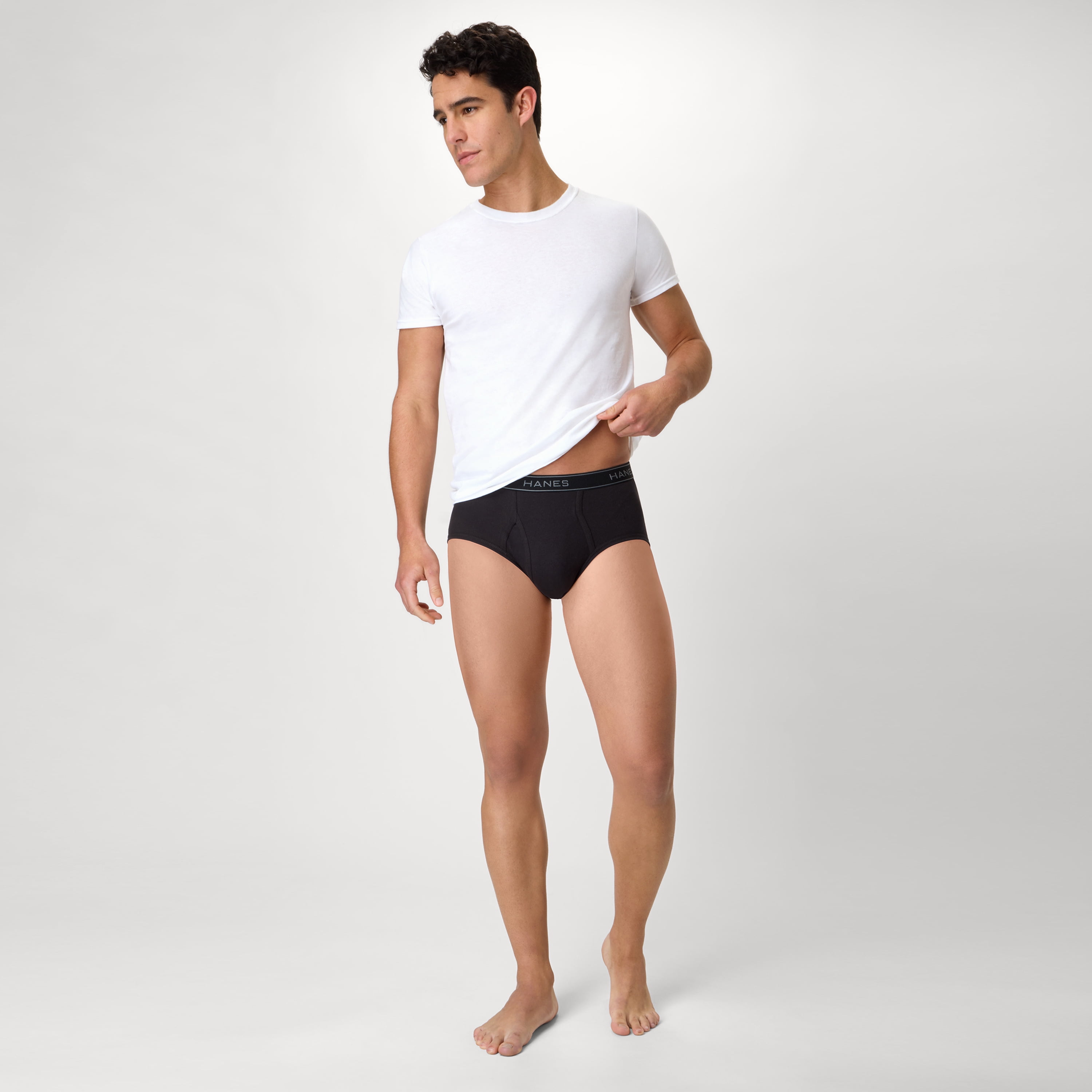 Hanes Men's Mid-Rise Cotton Brief Underwear (Blue, 10-Pack) x2jdb