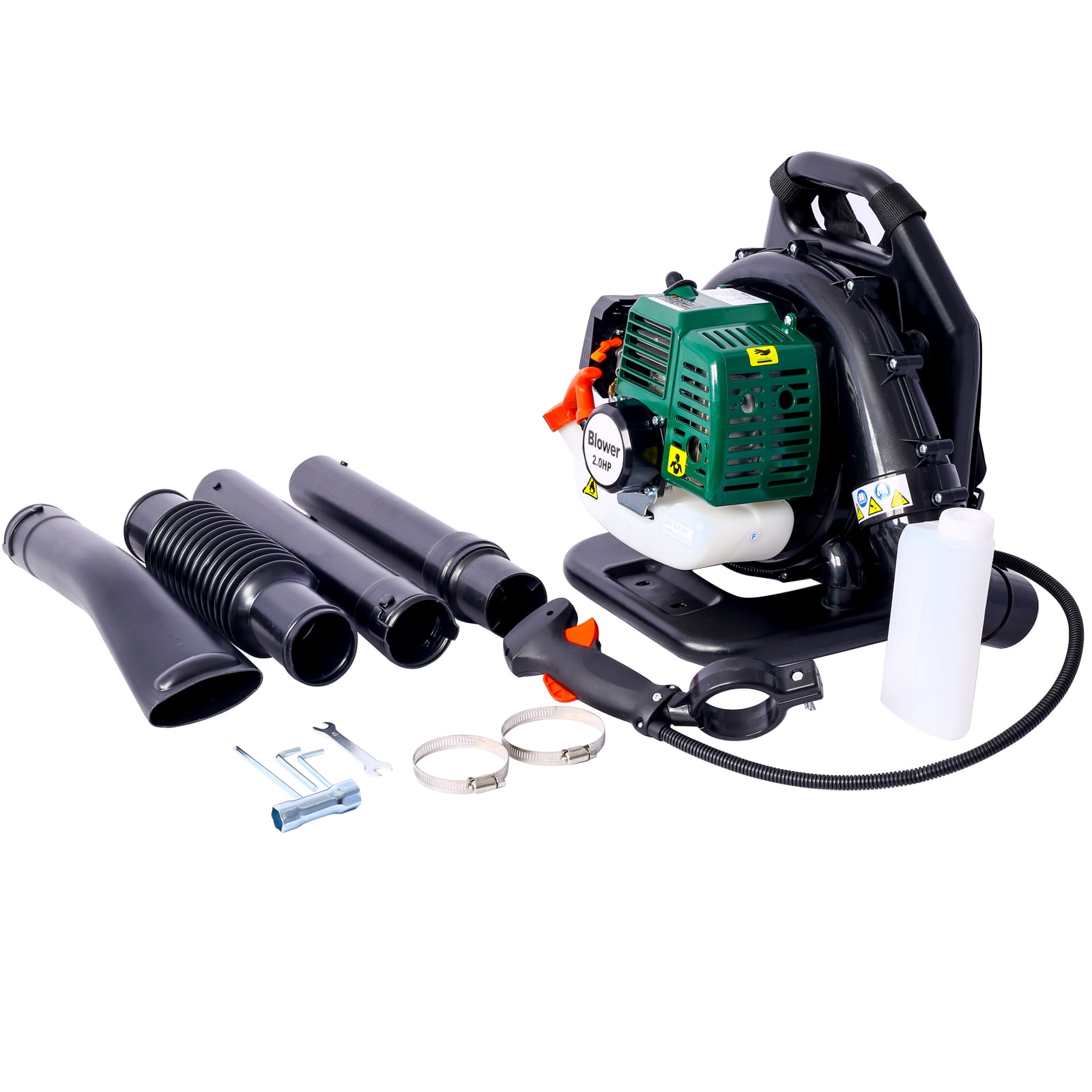 Sesslife 52cc 2-Cycle Gas Powered Backpack Leaf Blower, Commercial Grade Leaf Vacuum with Adjustable Straps and Nozzle Extension (Green) k1g4j