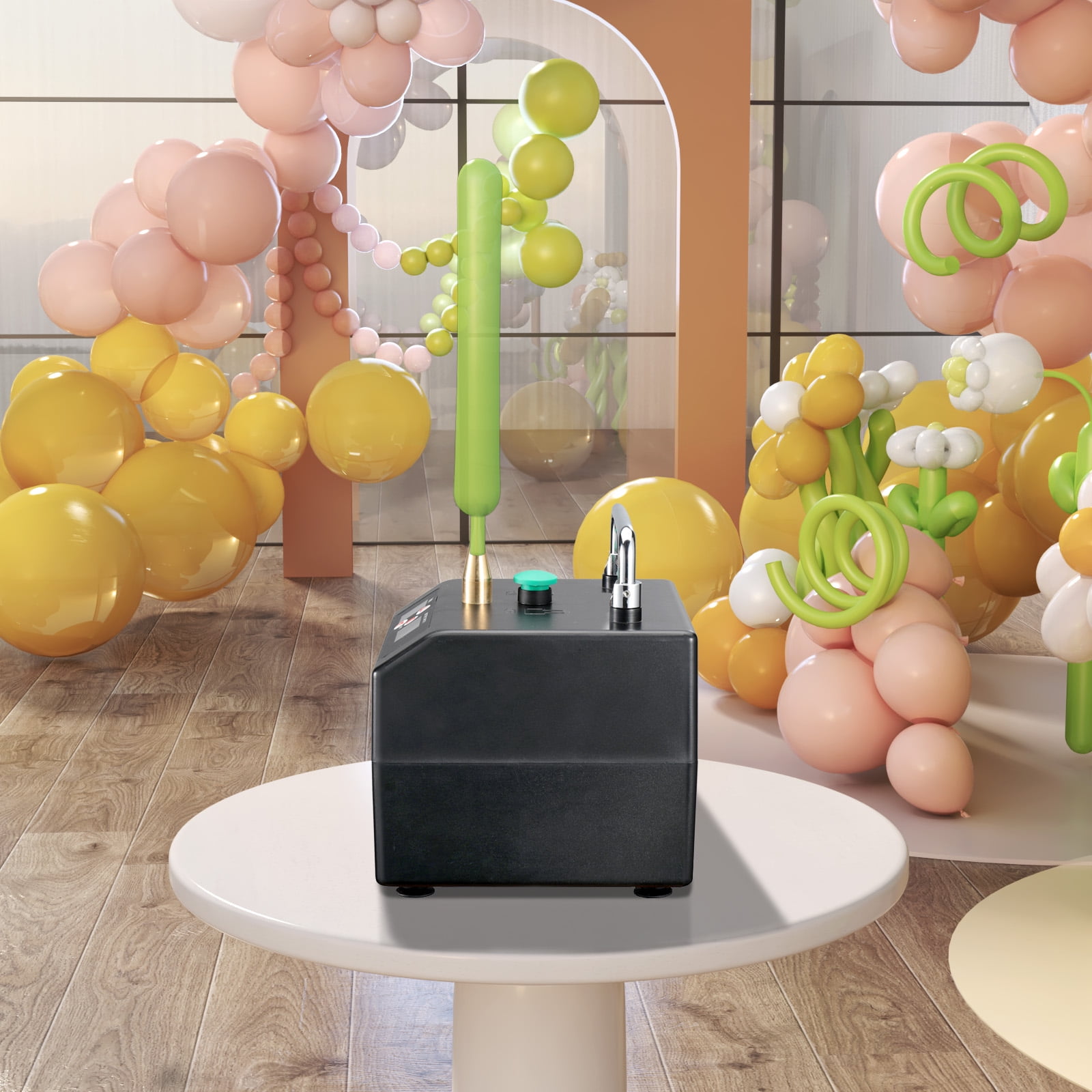 ECUTEE Electric Balloon Pump with Timer and Battery Display (Black, 5.5 x 5.5 x 6.7 in) k5cxb