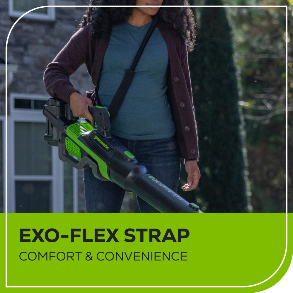 Greenworks 80V Cordless Leaf Blower with 4Ah Battery and Charger (800 CFM, 200 MPH, 10 lb) yc7q7