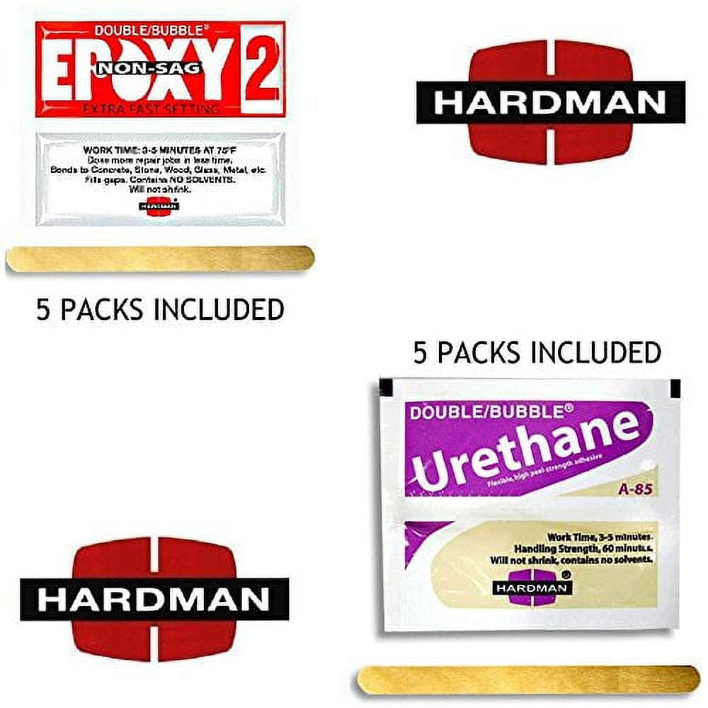 Hardman Double Bubble Epoxy Adhesive Repair Kit (Beige and Red, 10 Pack, 0.1 oz per pack) cqe3n