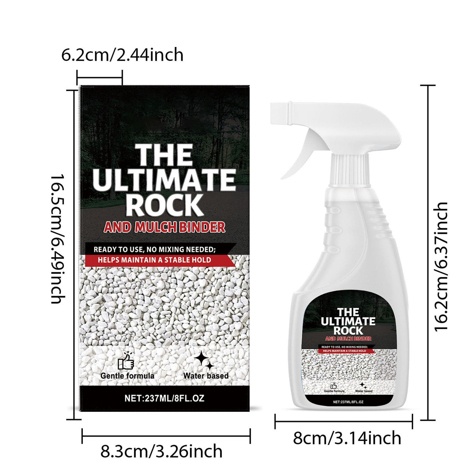 Garden Rock & Mulch Color Restorer Spray (Clear, 8.01 fl oz) 5o35s