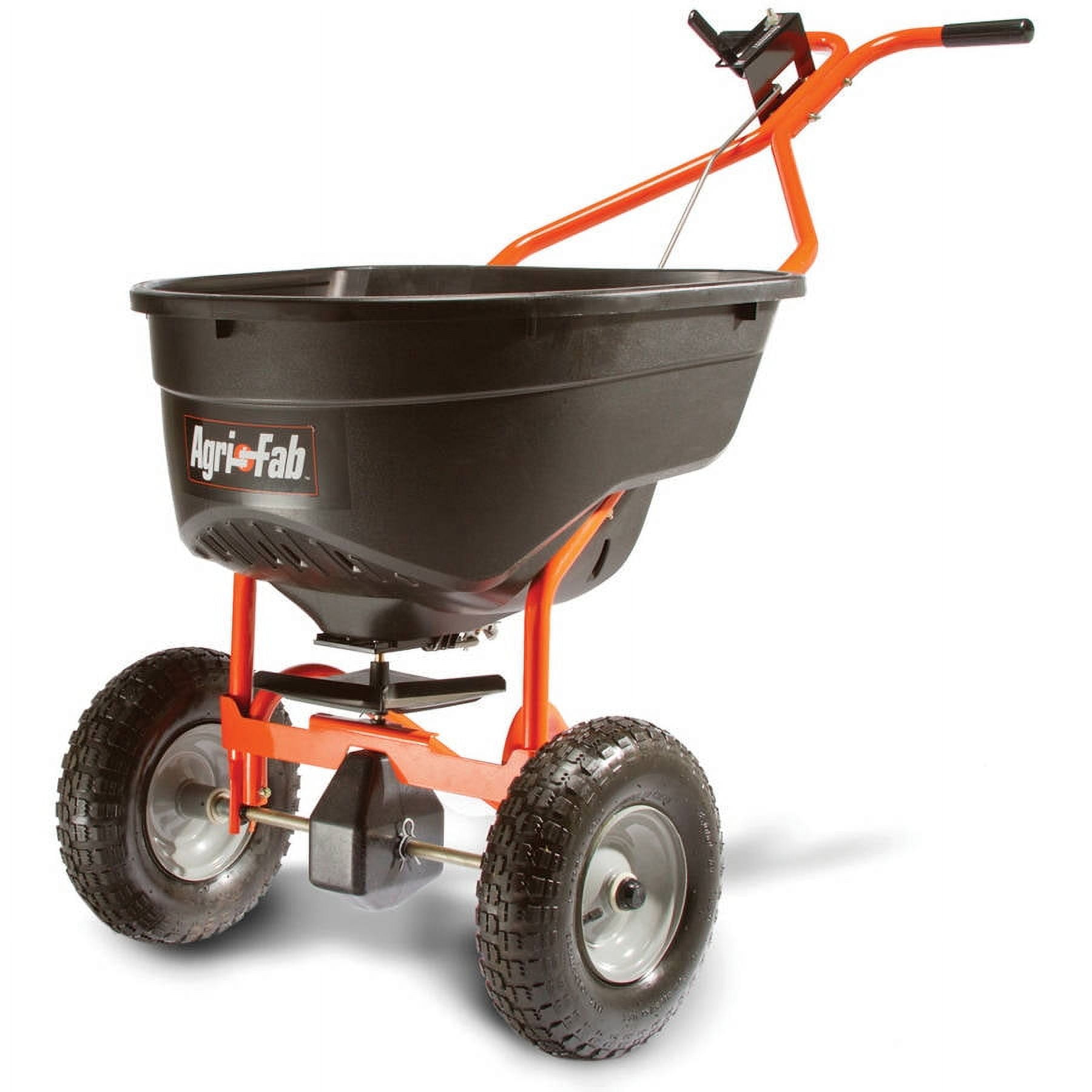 Agri-Fab Push Spreader with Poly Hopper and Steel Frame (Black, 130 lb) cs3qn