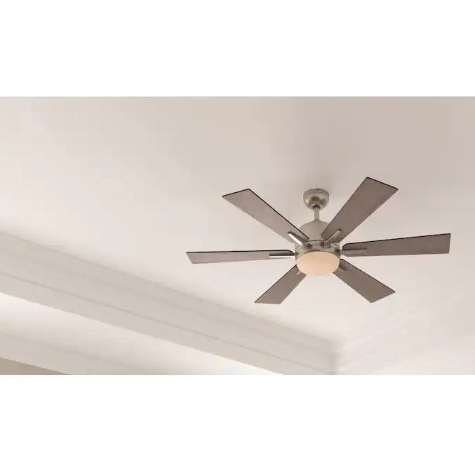 Harbor Breeze Bradbury LED Indoor Ceiling Fan with Light Kit (Brushed Nickel, 48 in) siygz