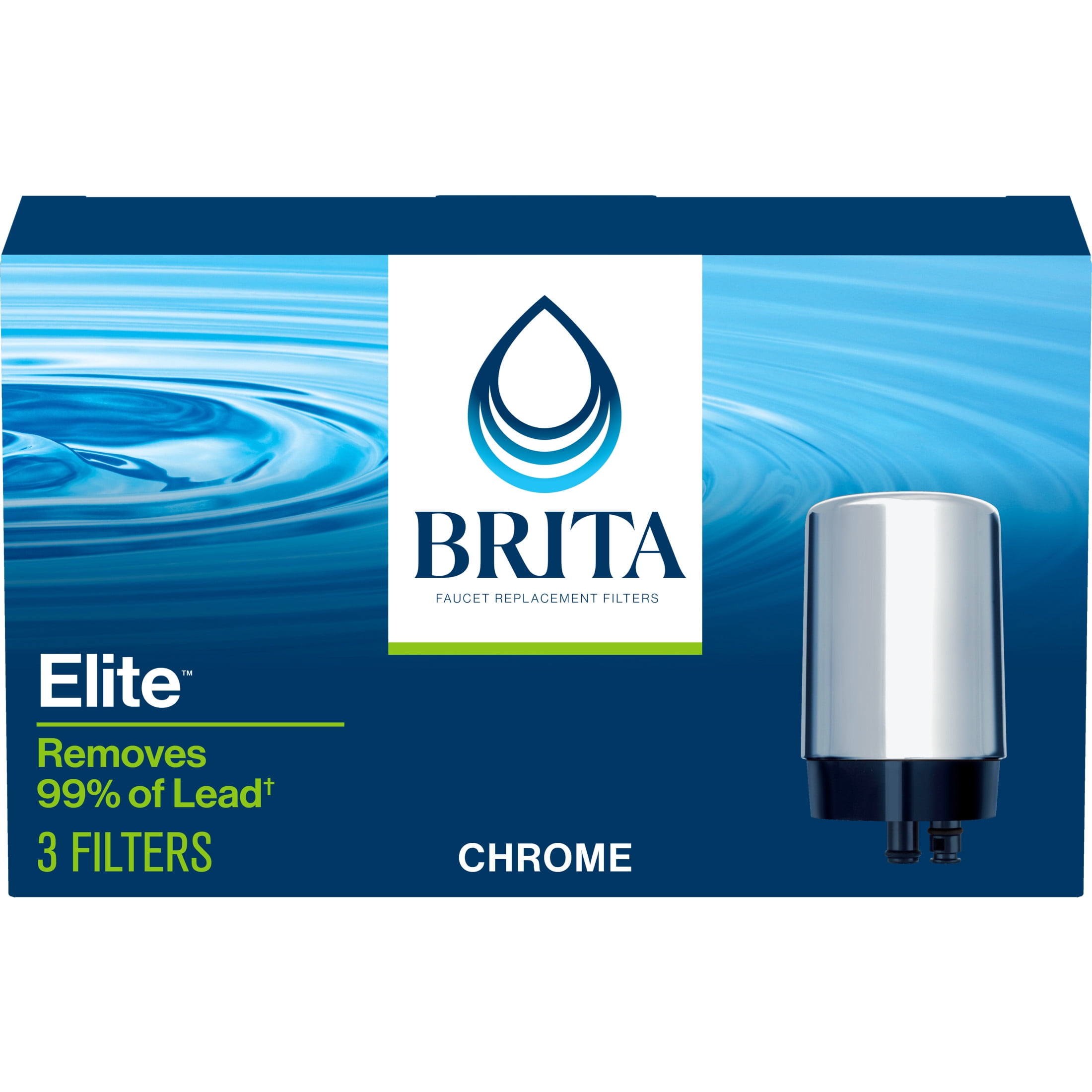 Brita Elite Faucet Water Filter Replacement Cartridges (Chrome, 3 Pack) vkslp