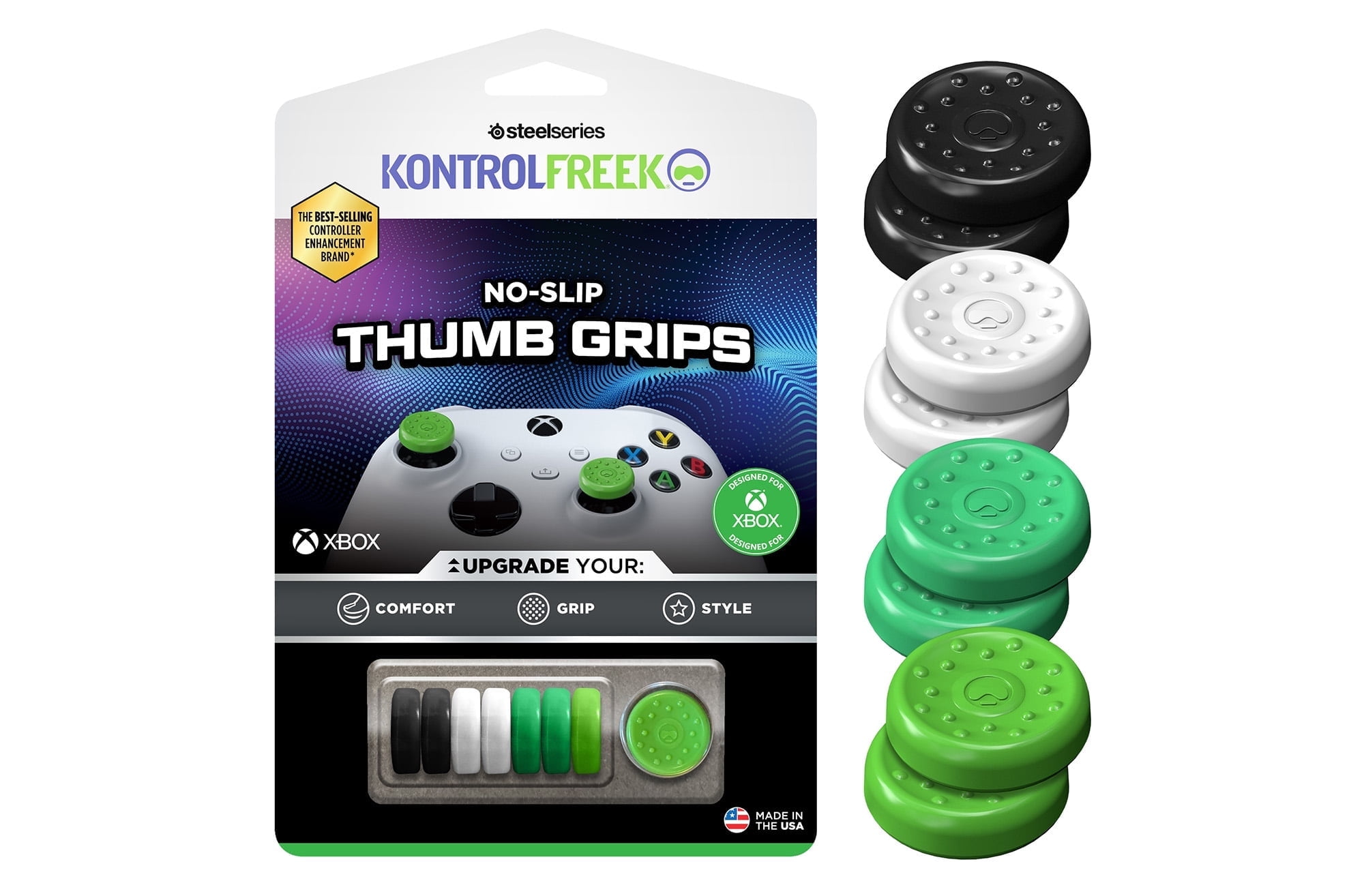 KontrolFreek No-Slip Thumb Grips for Xbox Series X and Xbox One Controller (Multi-Color, 8-Pack) yniss