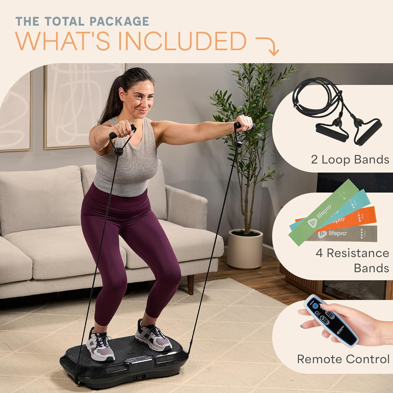 Lifepro Waver Vibration Plate Exercise Machine (Black, 27.5 in x 15.5 in) hf7nn