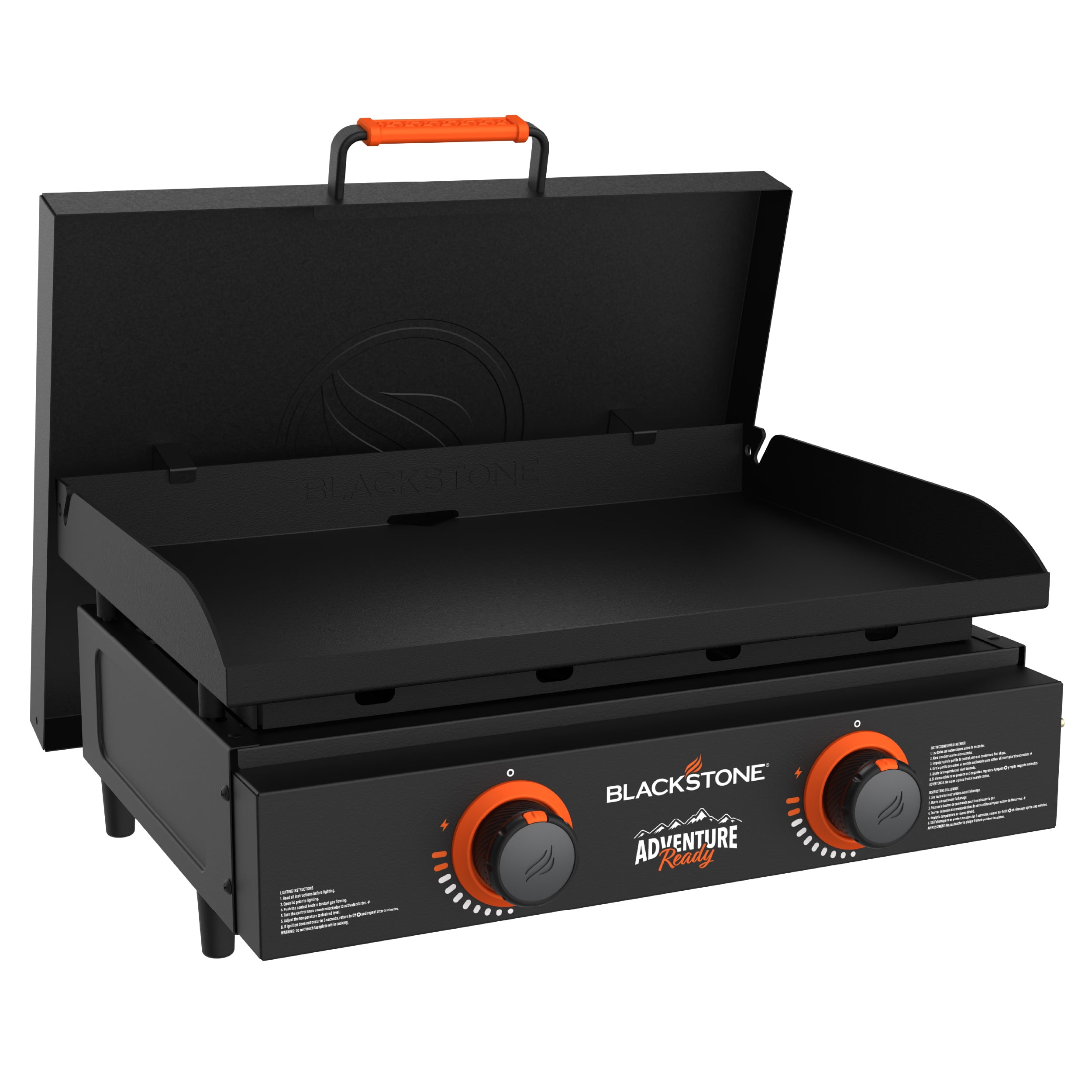 Blackstone Adventure Ready Outdoor Griddle, 22 in 2-Burner Flat Top Grill with Hard Cover (Black, 22 in) uh9s7
