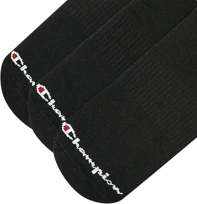 Champion Men's Performance Cushion Crew Socks Moisture-Wicking Athletic Gear (Black, 5-Pack) 34nhn