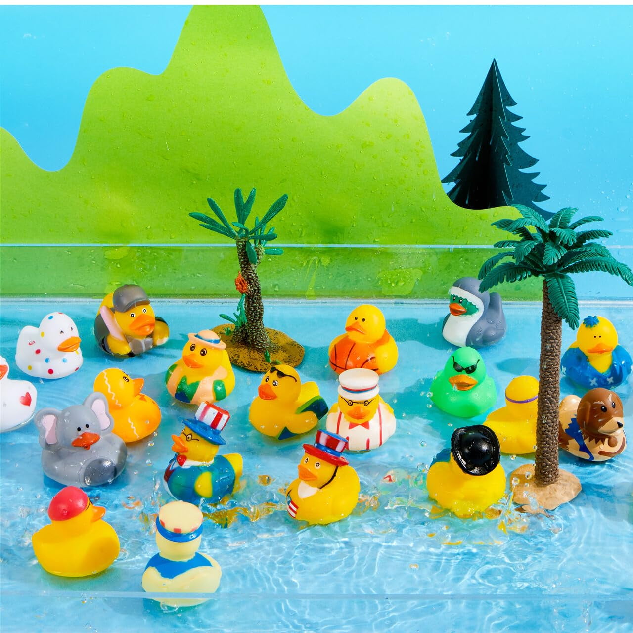 Joyfy Rubber Duck Bath Toys for Kids, Floating Mini Duckies for Party Favors and Pool Play (Assorted Colors, 30 Pack, 2 in) u899s