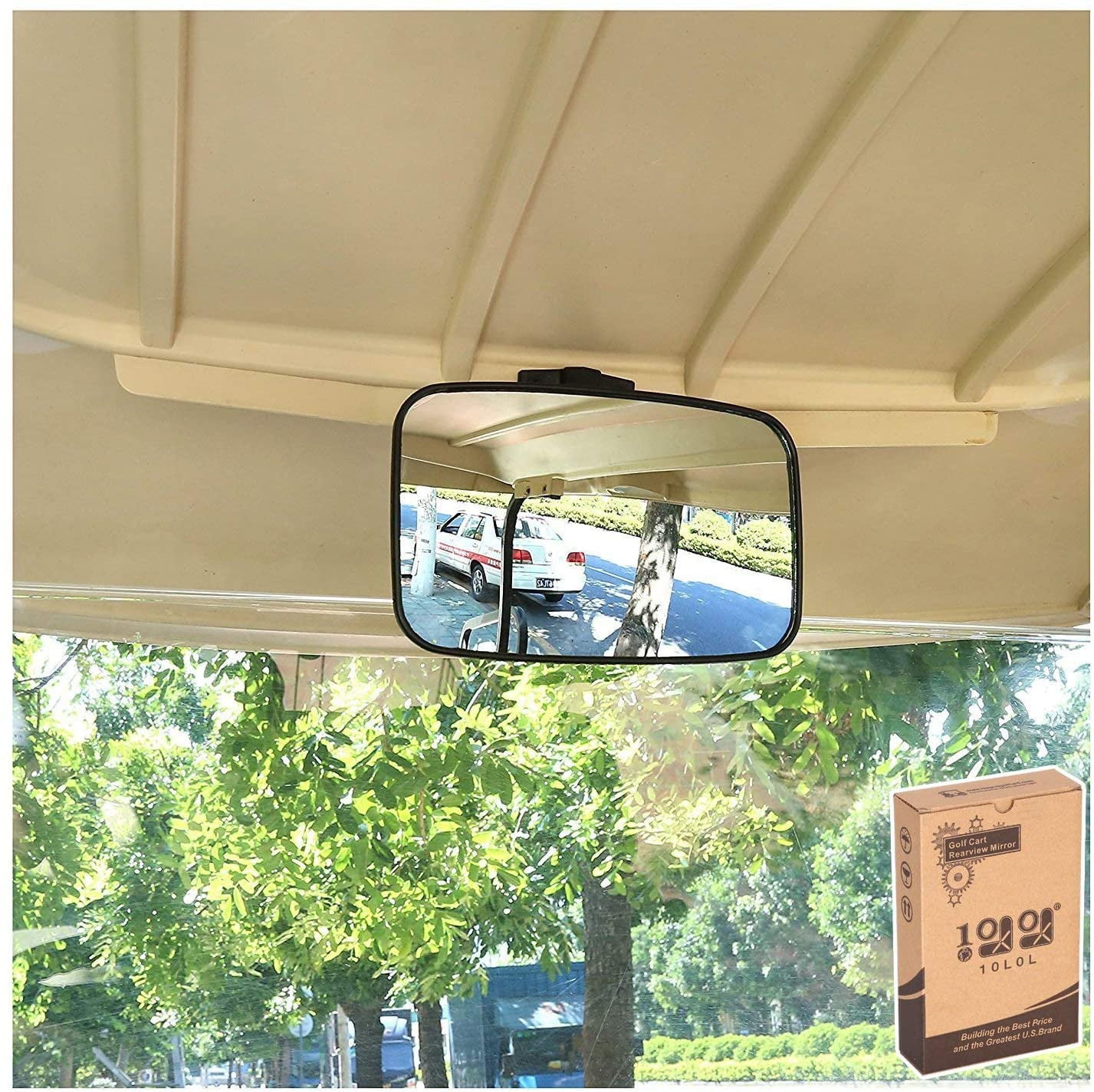 10L0L Golf Cart Rear View Mirror, Panoramic Interior Mirror for EZGO Club Car Yamaha (Black, 9 in x 5.5 in) 7ayur