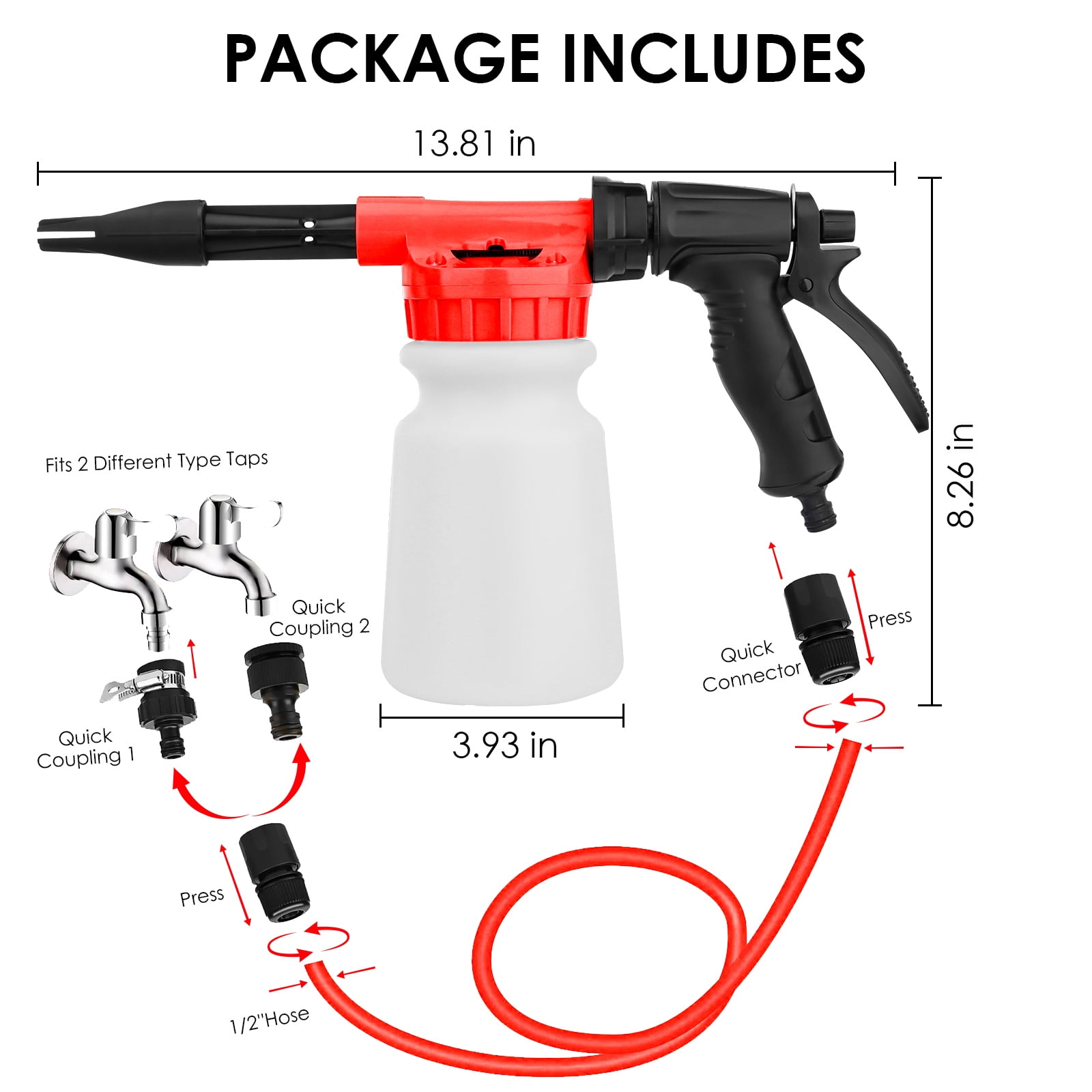 Lafati 37-Piece Car Wash Detailing Kit with Foam Gun Sprayer and Microfiber Cleaning Tools (37-Piece Set) 4vjnu