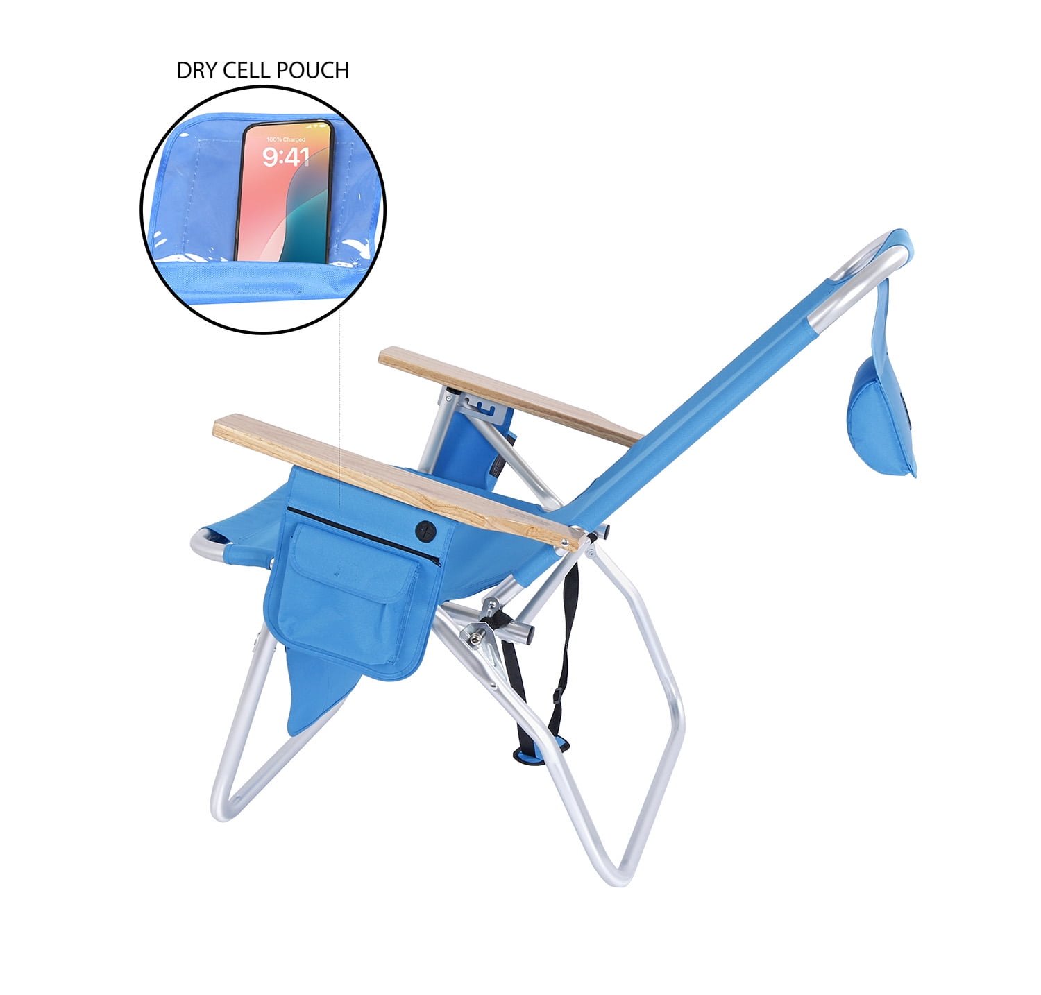 Beachmall Deluxe Heavy Duty Beach Chair for Adults, Tall Wide Design with 17 in Seat Height (300 lb Capacity) yrvcg