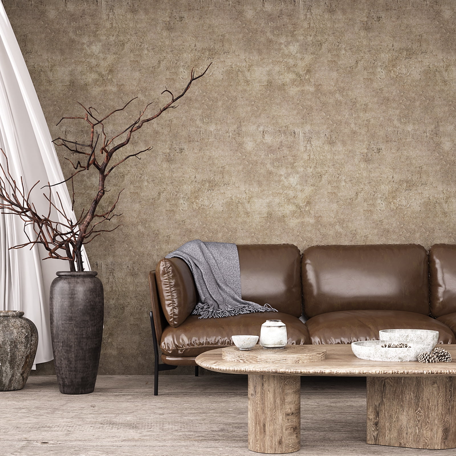 VEELIKE Peel and Stick Wallpaper, Waterproof Industrial Vinyl Contact Paper for Countertop and Furniture (Brown, 15.7 in x 118 in) 6dlni