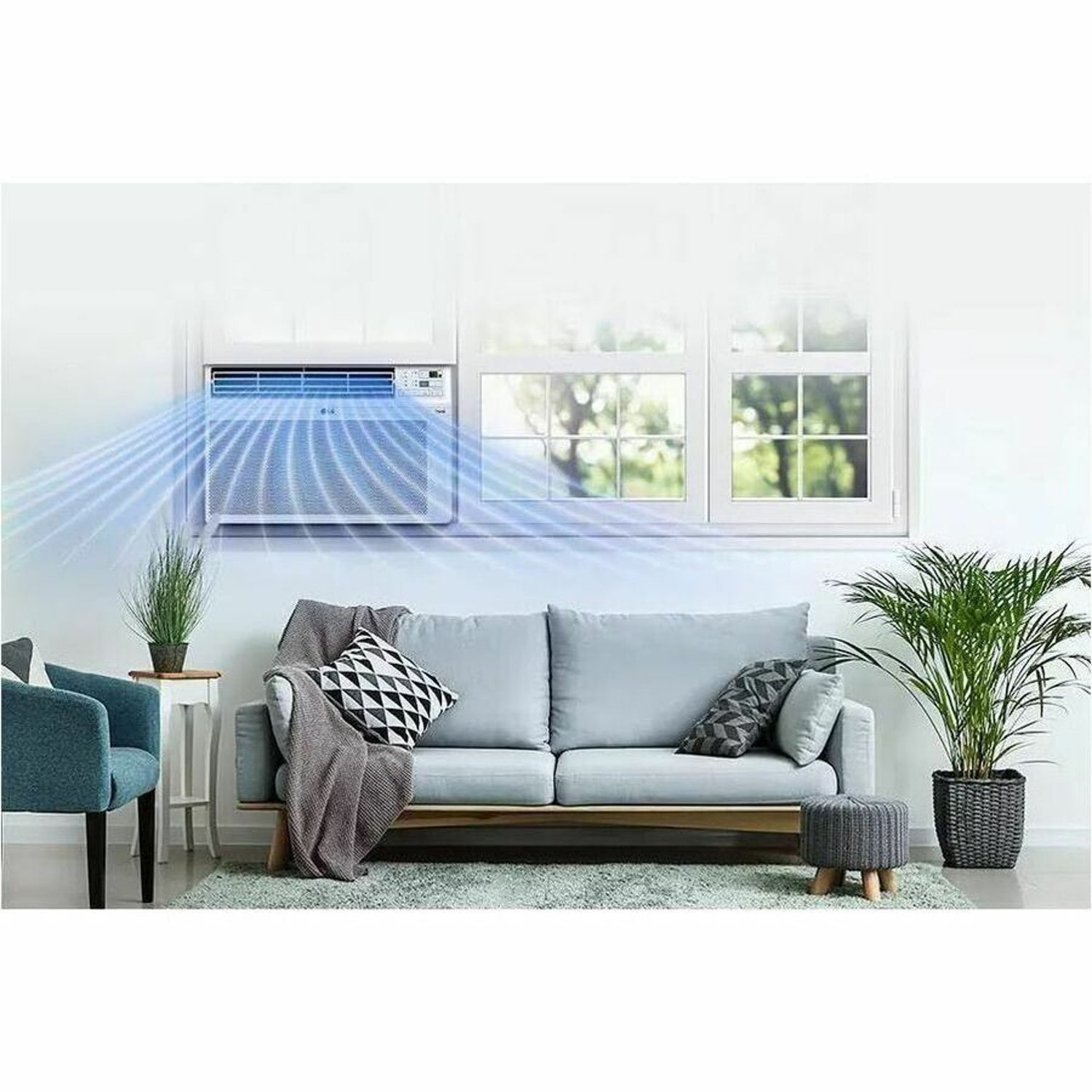 LG 8,000 BTU Window-Mounted Air Conditioner with Wi-Fi Control (White, 350 sq ft) cqpq7