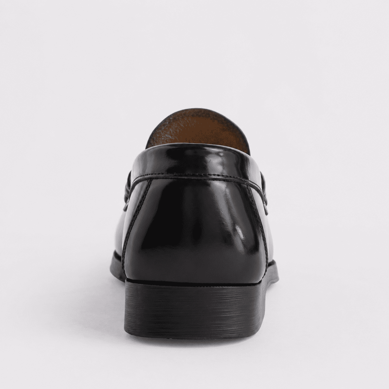 Free Assembly Men's Leather Moc Toe Penny Loafers (Black, 10 in) cfh1q