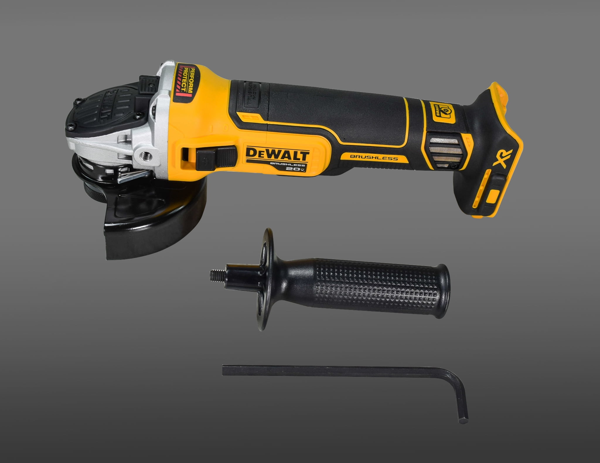 DEWALT 20V MAX XR 4.5 in Cordless Small Angle Grinder with Slide Switch (Bare Tool) 015bl