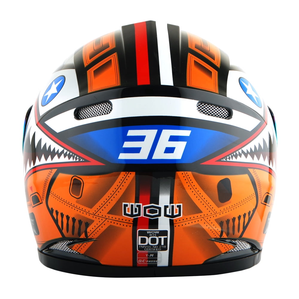 1Storm Youth Full Face Motorcycle Helmet and MX Glove Set (Orange, Small) to03n