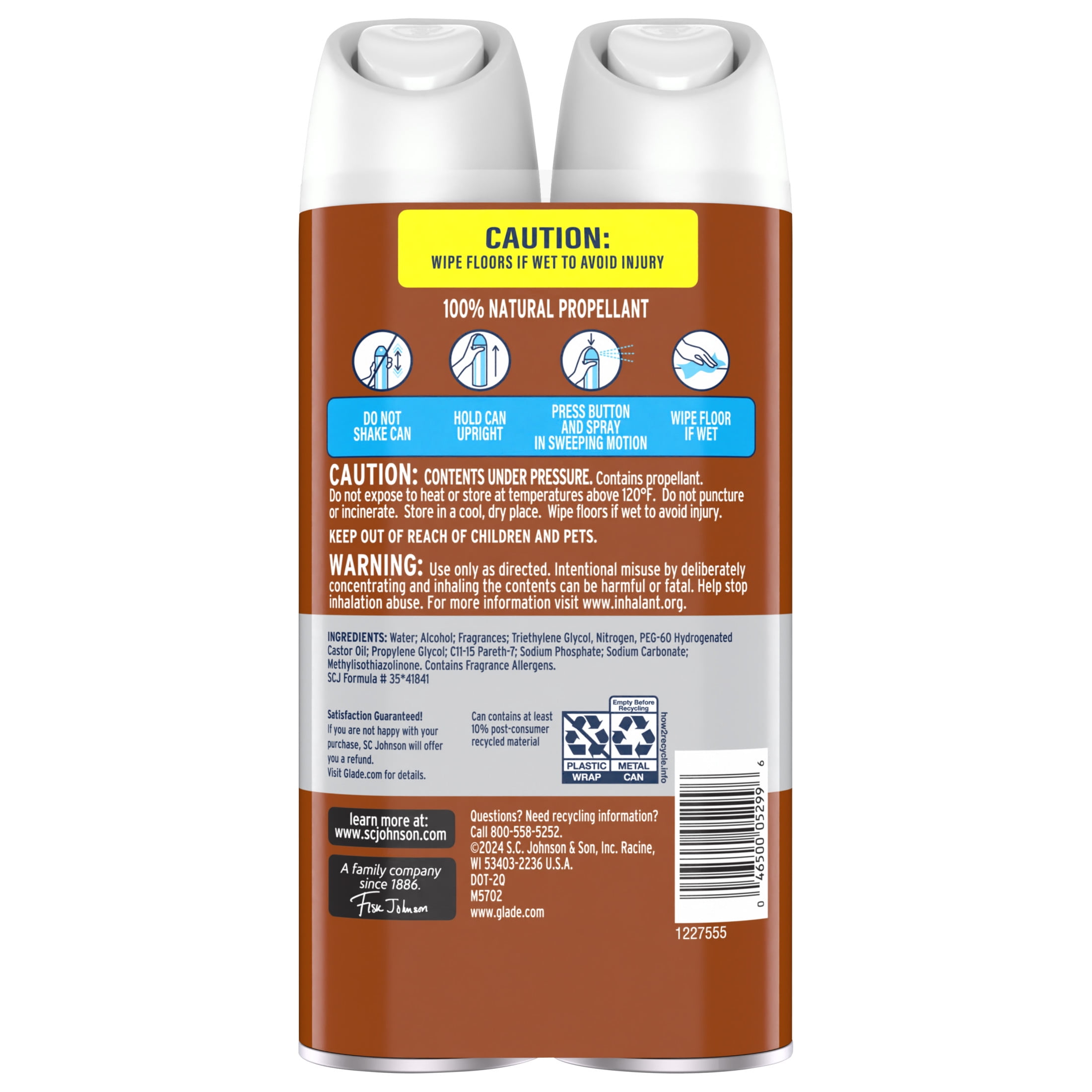 Glade Odor Fighting Soft Mist Air Freshener, Cashmere Woods Scent (2 Pack, 16.0 oz) 7xz55