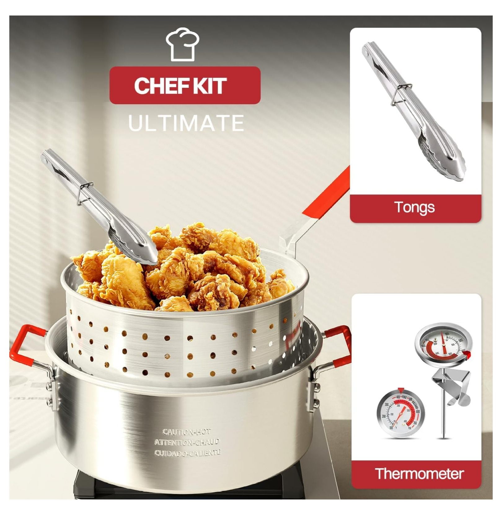 AMFWALAMF 10QT Aluminum Fish Fryer Pot with Basket and Lid (10QT) e5r5q