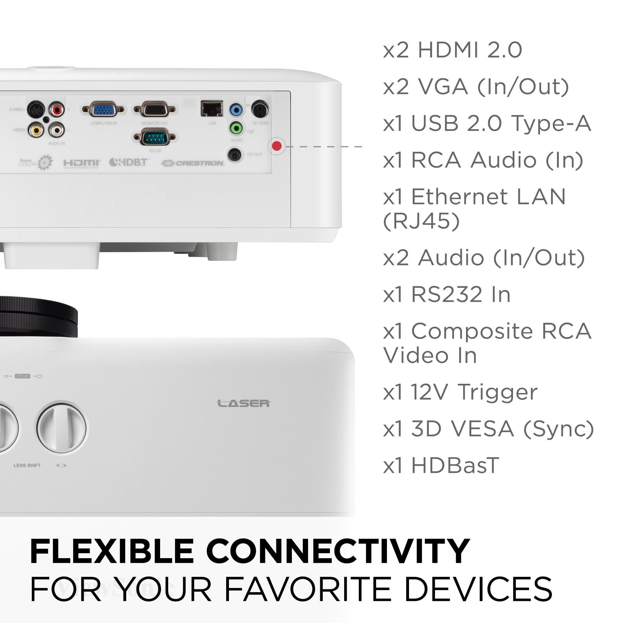 ViewSonic LS921WU 6000 Lumens WUXGA Short Throw Laser Projector (Black, 30 in to 200 in Screen) huch7