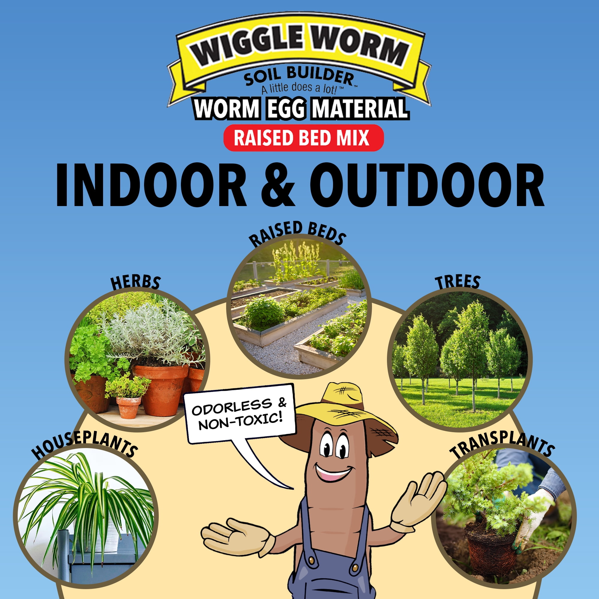 Wiggle Worm Raised Bed Mix Organic Soil and Fertilizer for Container Gardening (40 lb) 6rmr7